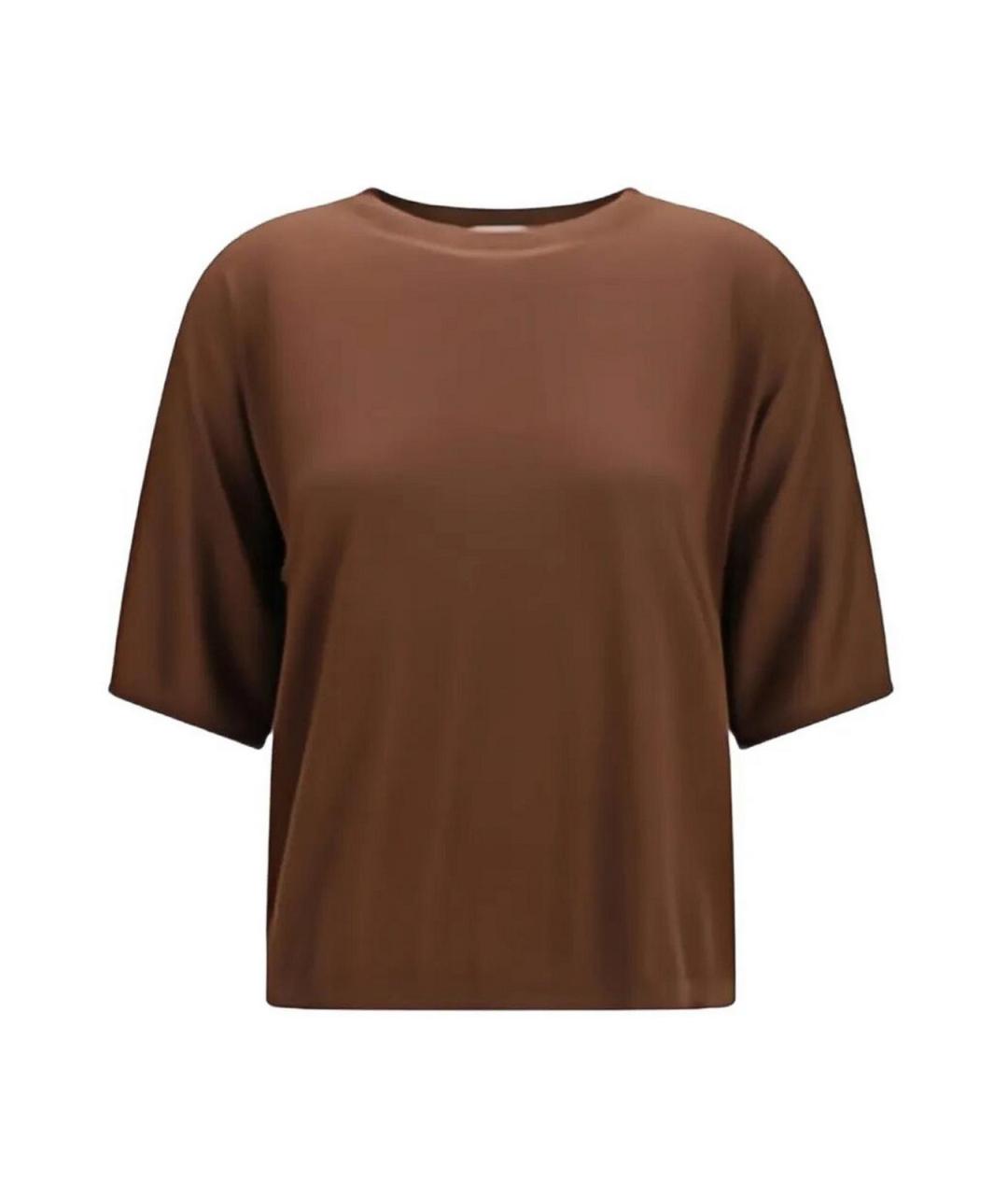 BRUNELLO CUCINELLI Коричневая кашемировая футболка, фото 1