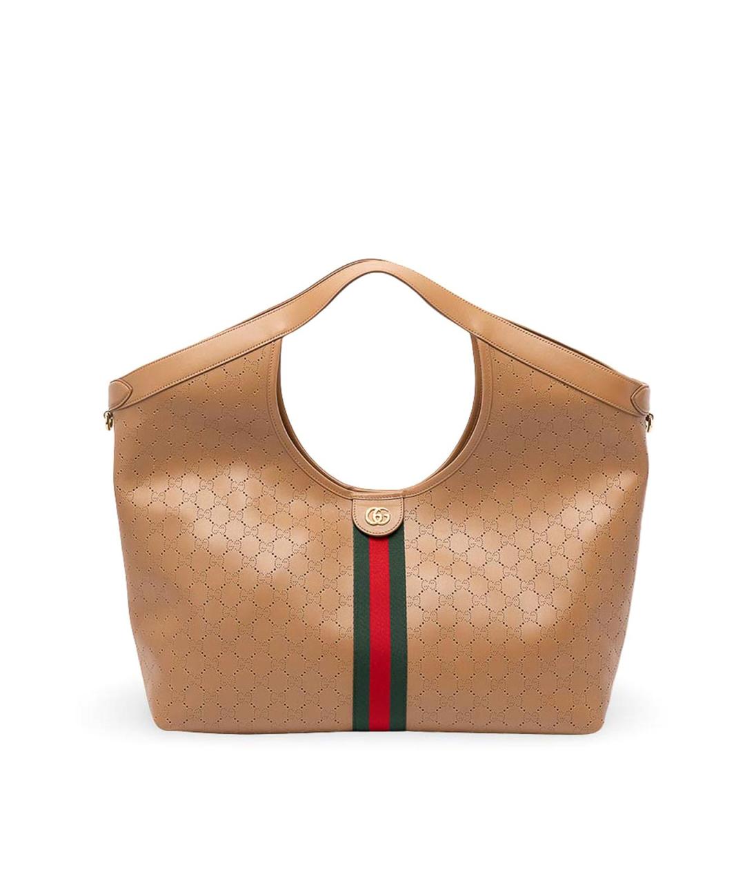 GUCCI Бежевая кожаная сумка тоут, фото 1