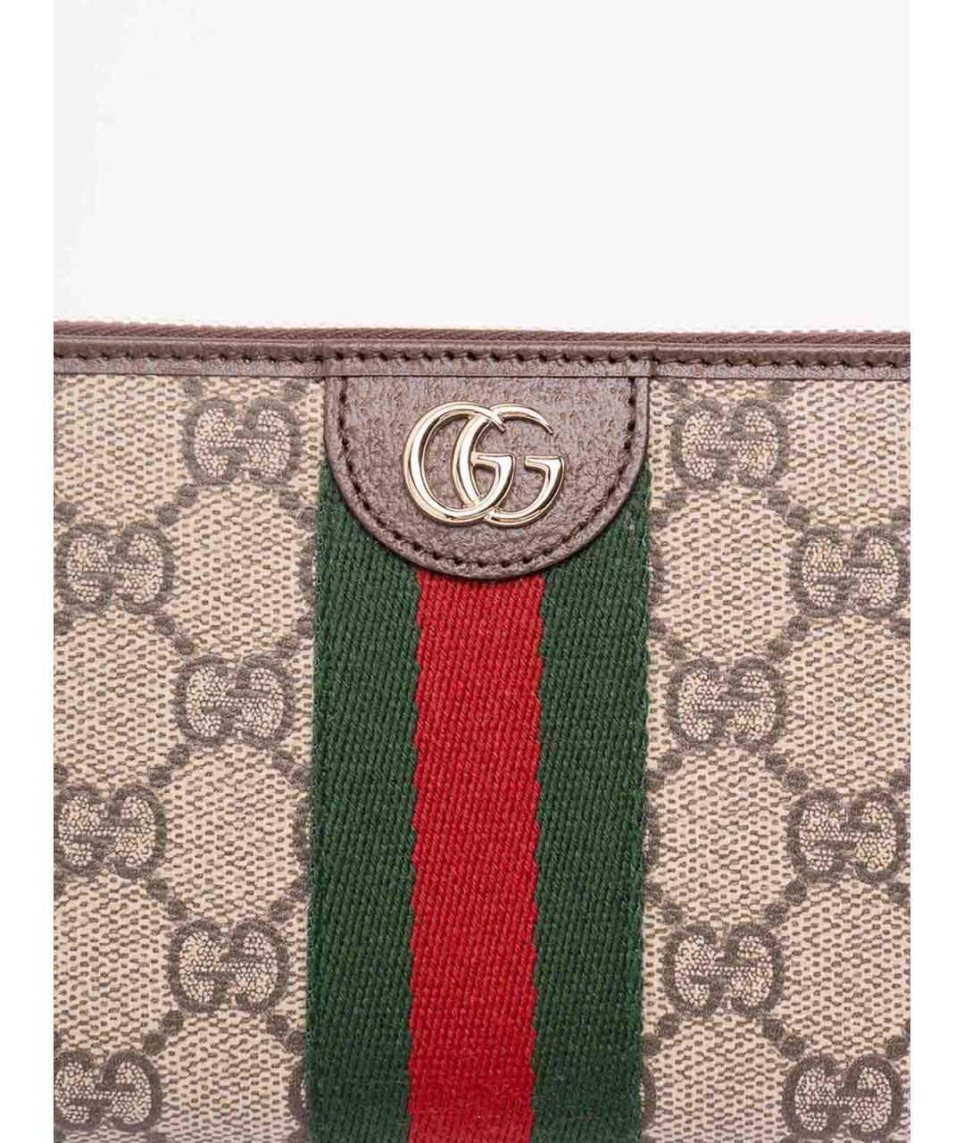 GUCCI Бежевый полиуретановый кошелек, фото 4