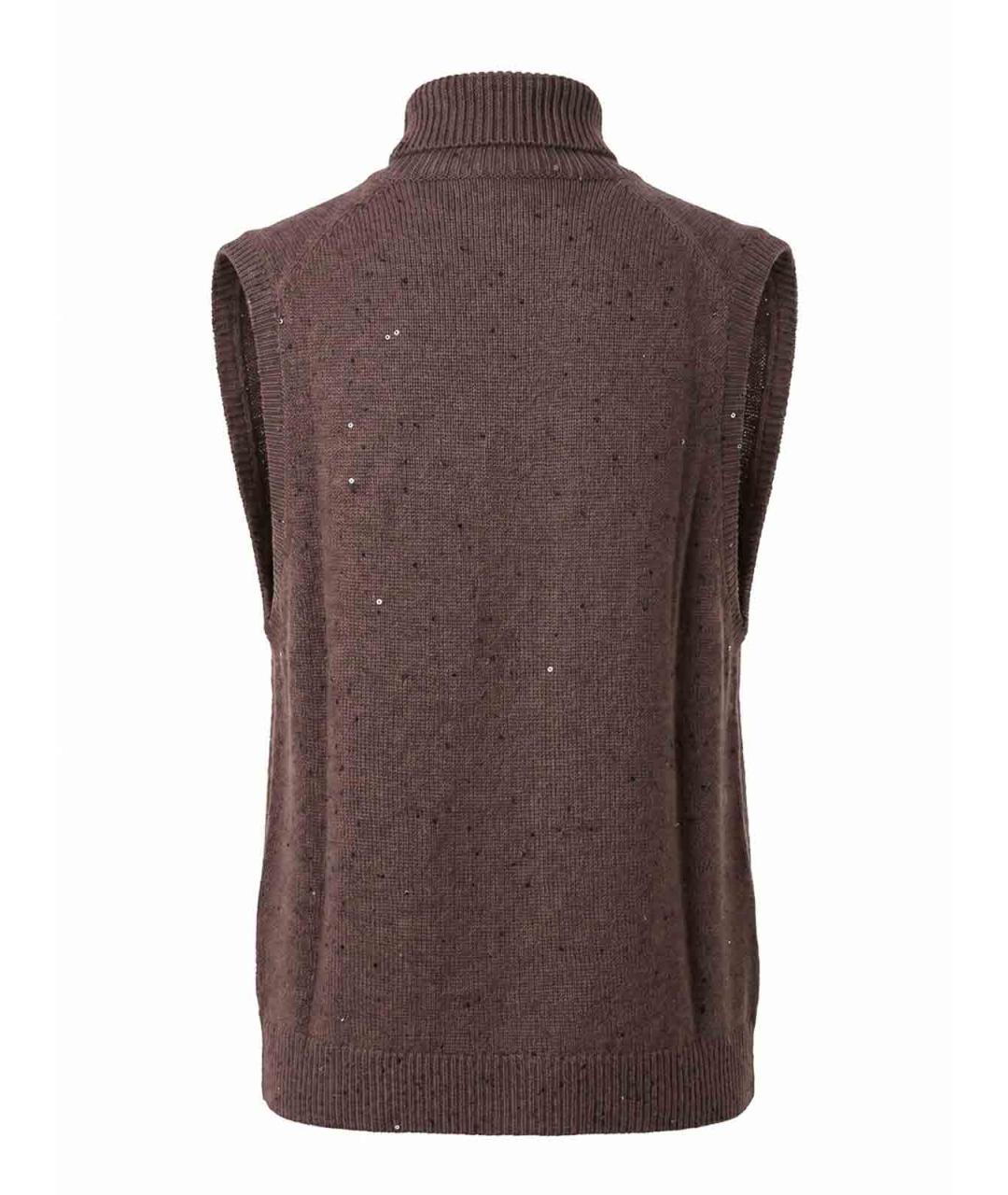 BRUNELLO CUCINELLI Коричневая кашемировая жилетка, фото 2