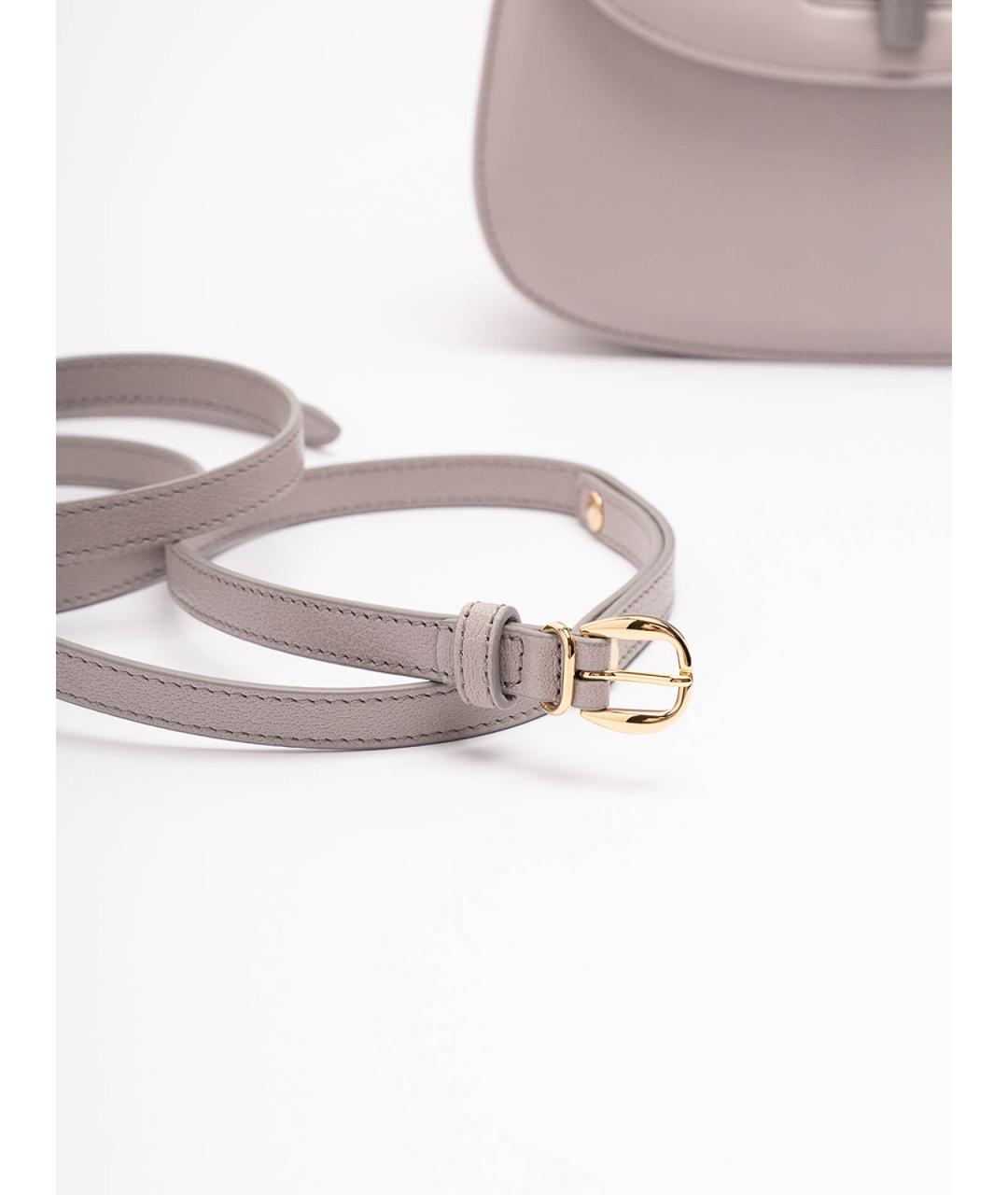 GUCCI Серая кожаная сумка тоут, фото 5