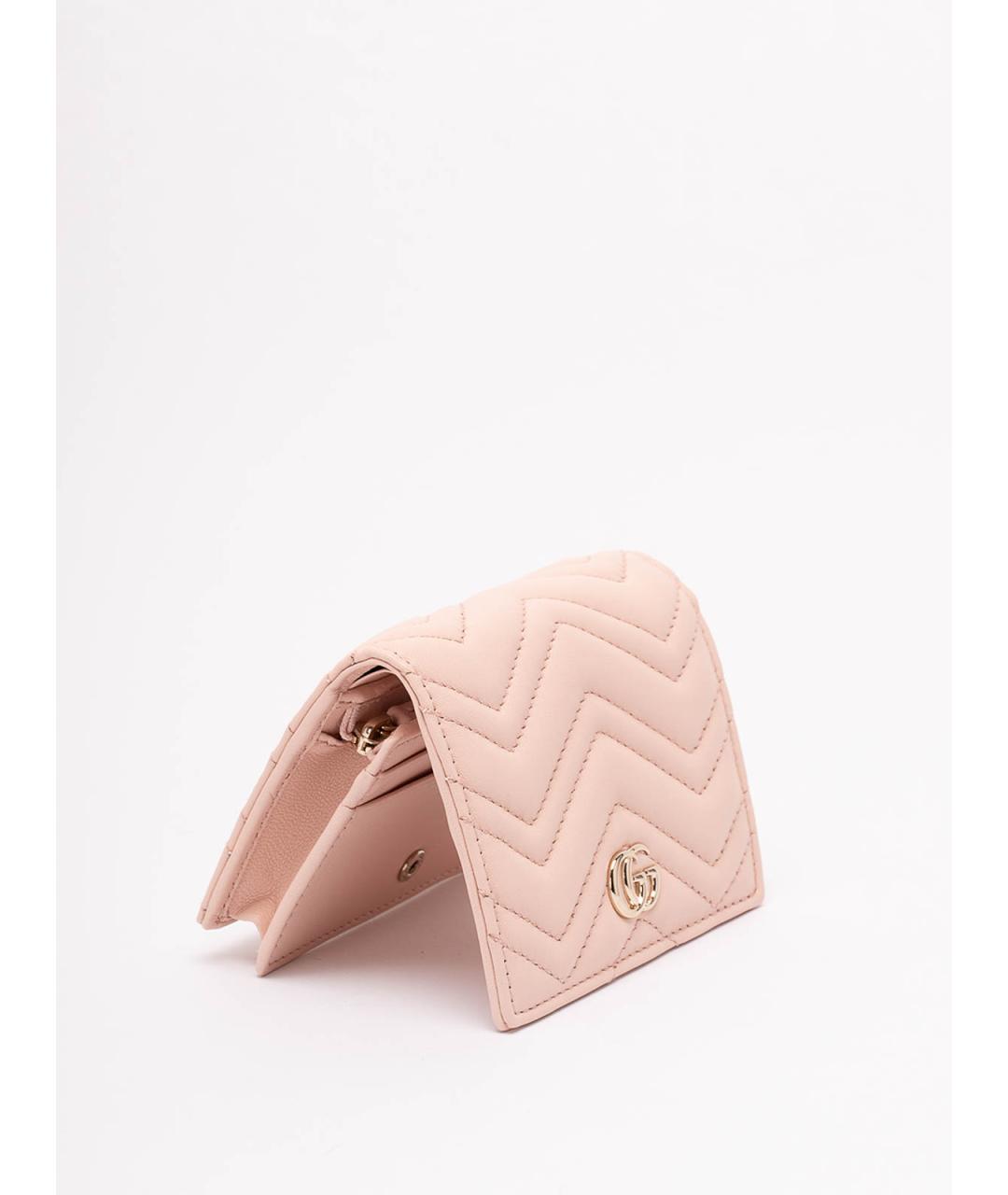 GUCCI Розовый кожаный кошелек, фото 3