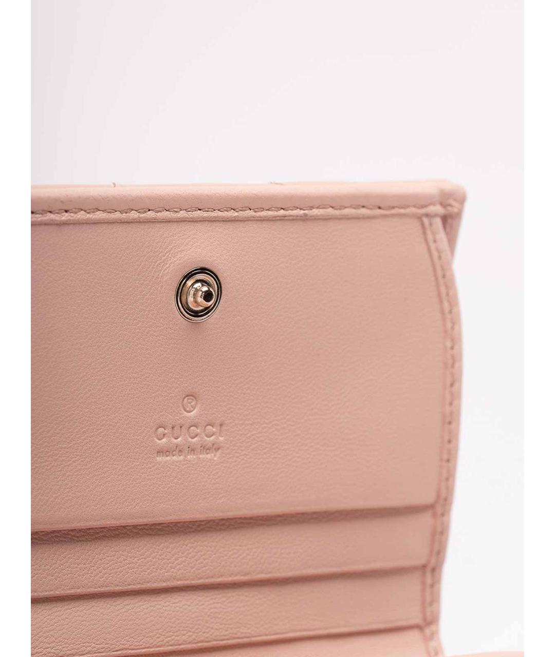 GUCCI Розовый кожаный кошелек, фото 4