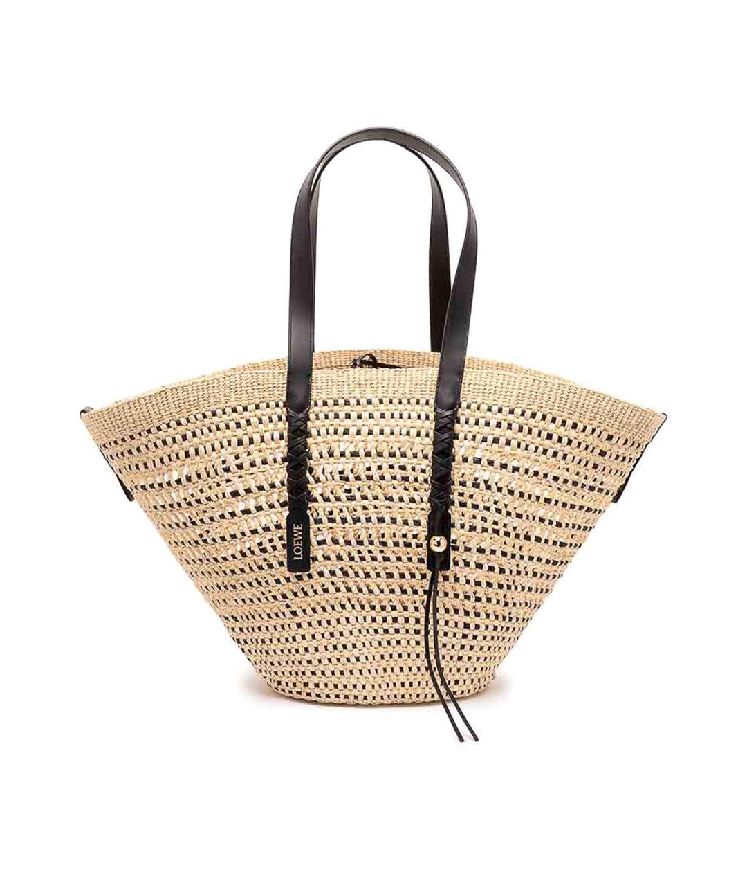 LOEWE Бежевая рафия сумка тоут, фото 1