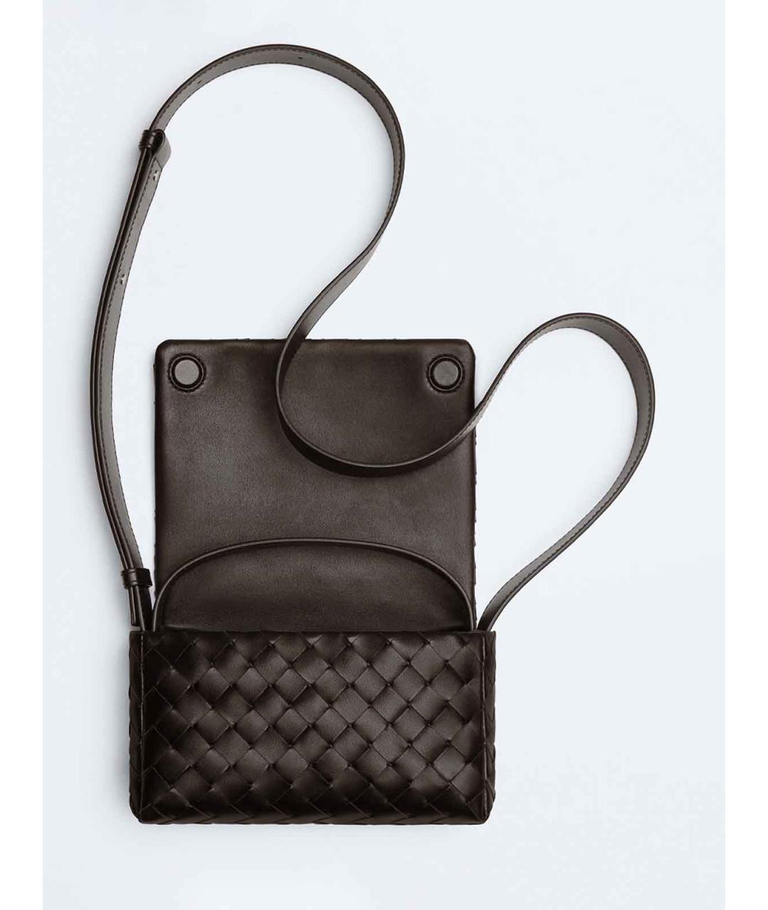 BOTTEGA VENETA Коричневая кожаная сумка на плечо, фото 4