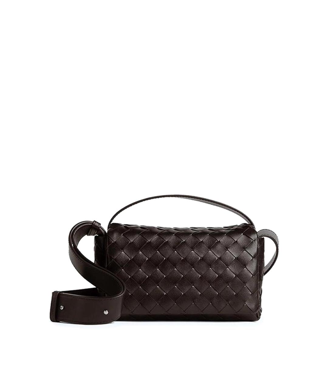 BOTTEGA VENETA Коричневая кожаная сумка на плечо, фото 1