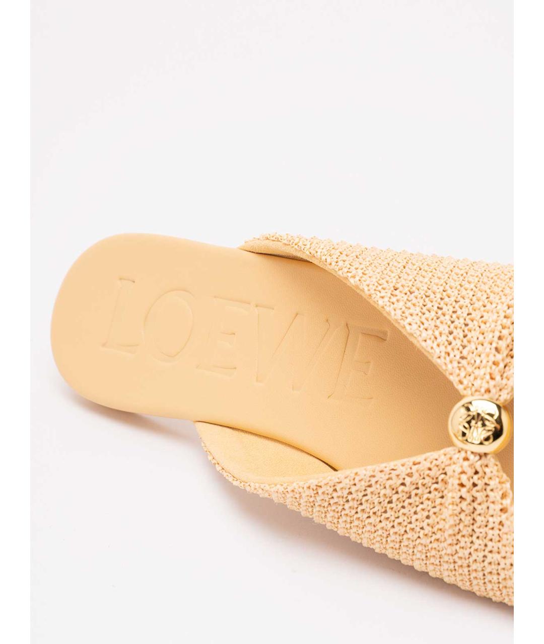 LOEWE Бежевые синтетические сандалии, фото 6