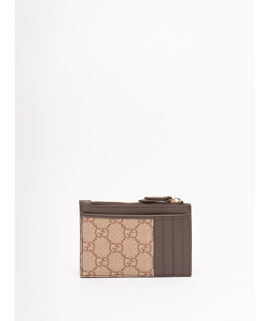 GUCCI Бежевый кожаный кардхолдер, фото 2