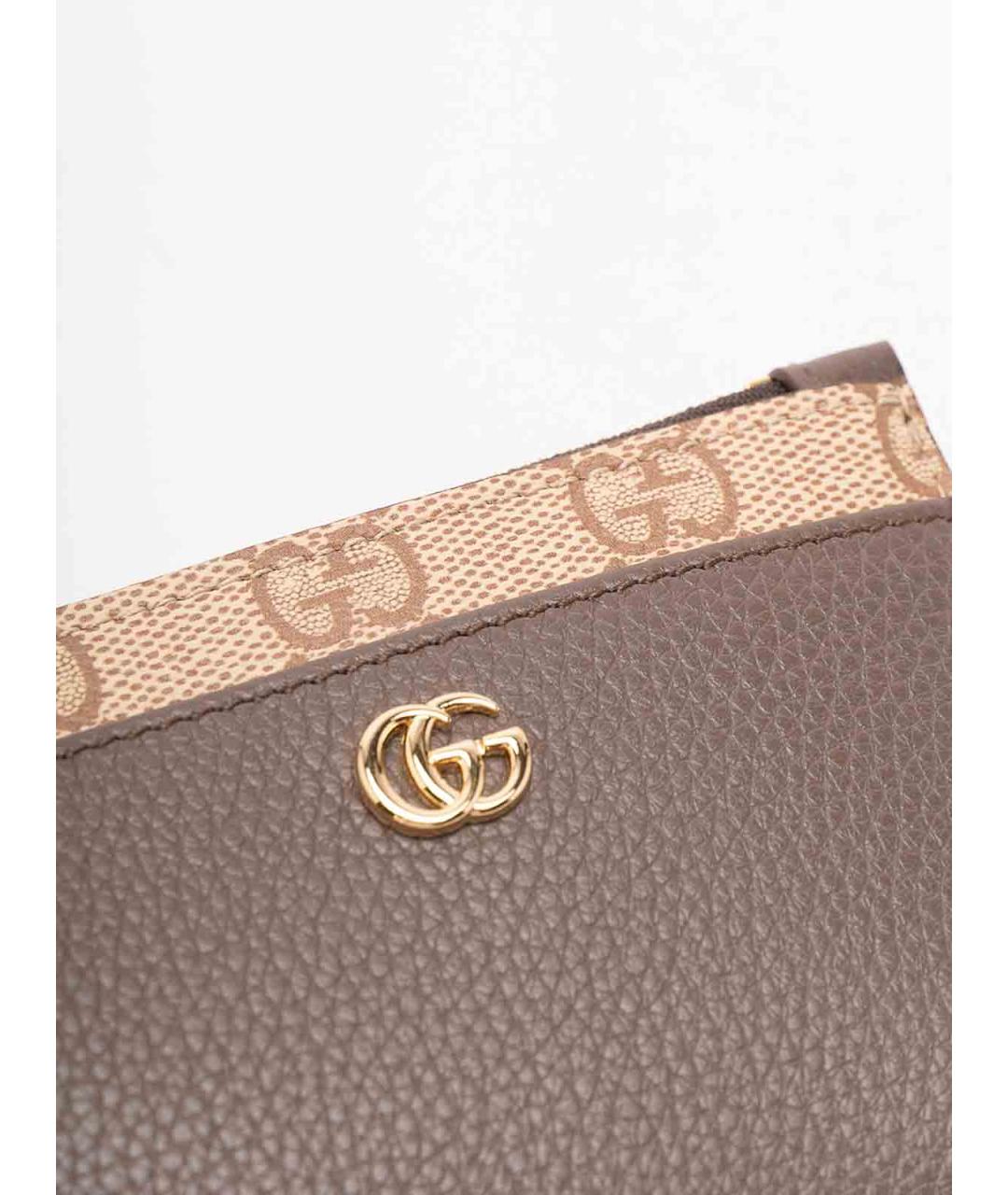 GUCCI Бежевый кожаный кардхолдер, фото 3