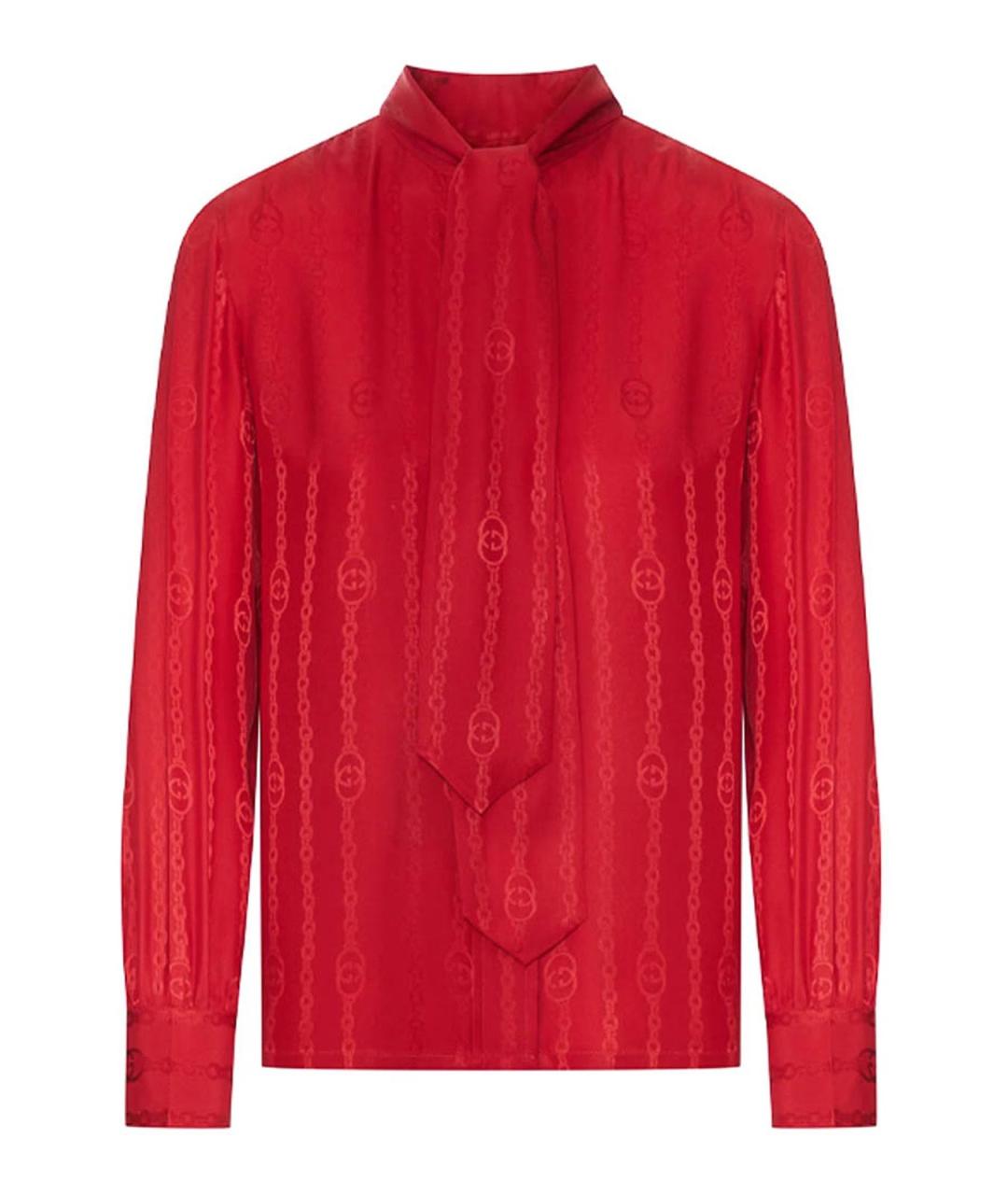 GUCCI Красная шелковая рубашка, фото 1