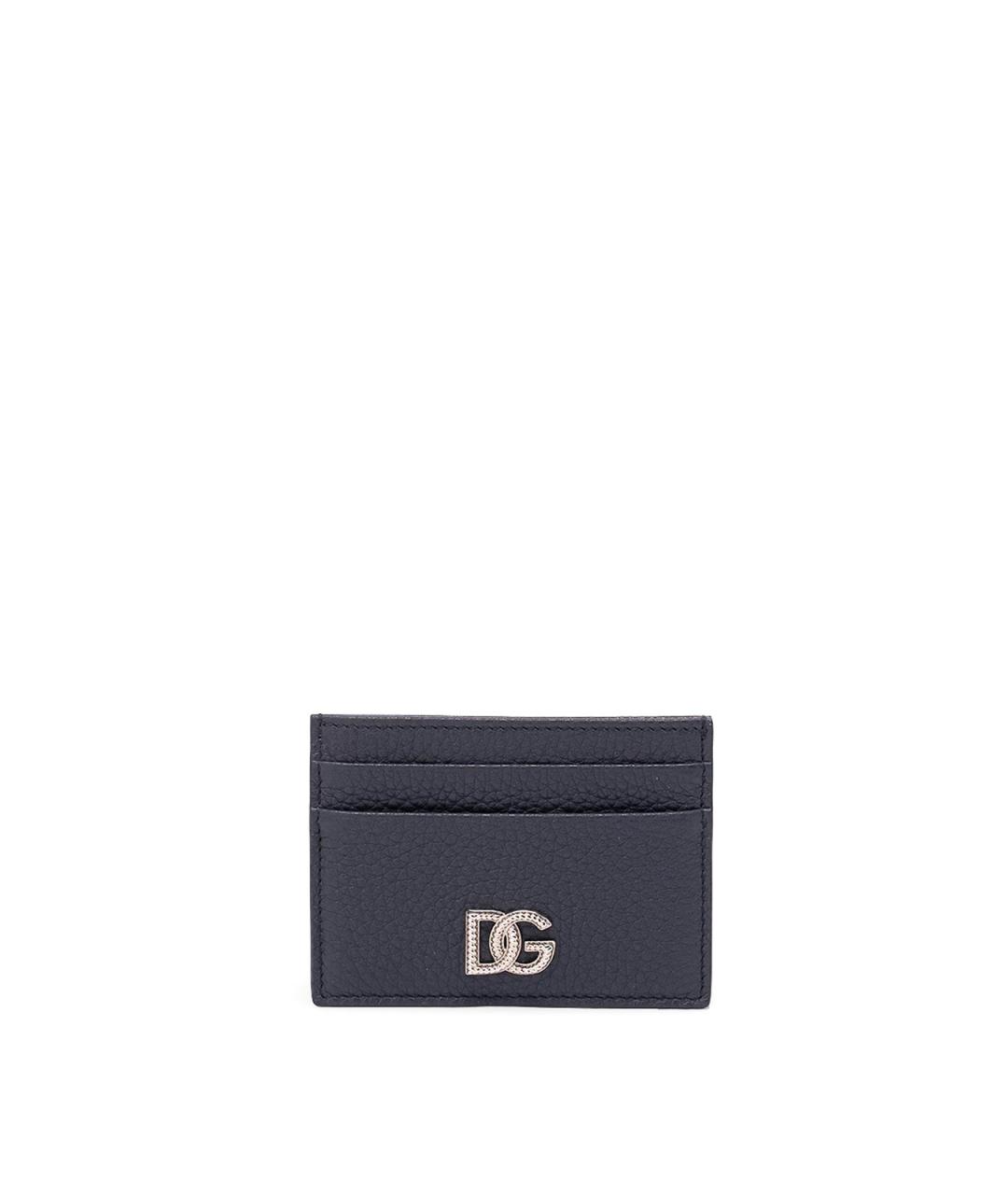 DOLCE&GABBANA Синий кожаный кардхолдер, фото 1