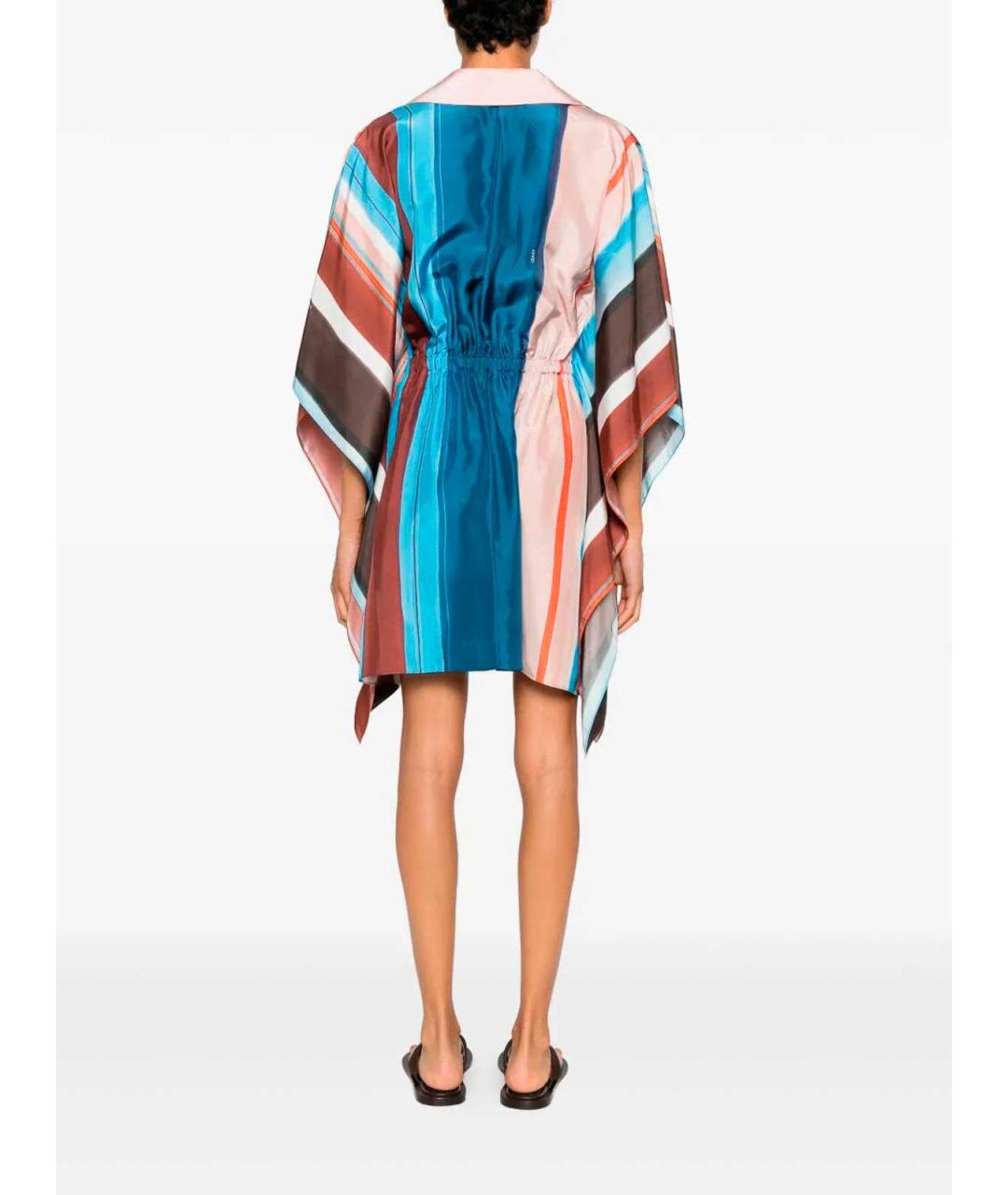FENDI Мульти шелковое повседневное платье, фото 3