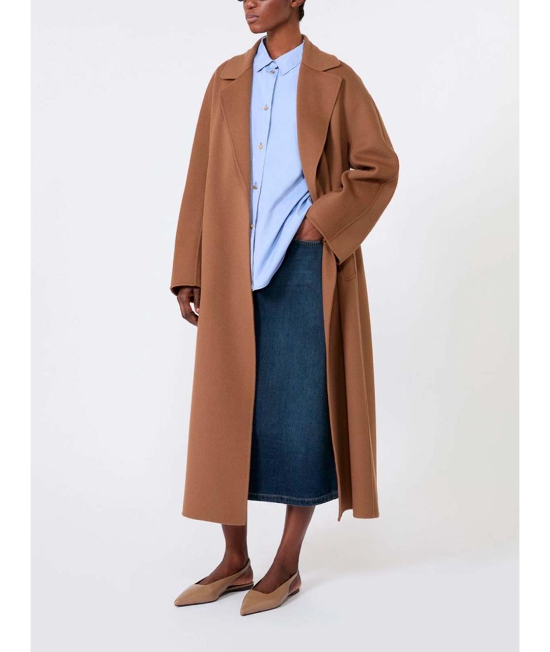 MAX MARA Бежевое шерстяное пальто, фото 3