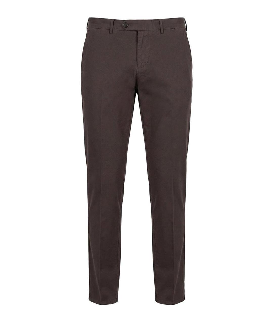 BRUNELLO CUCINELLI Коричневые хлопковые повседневные брюки, фото 1