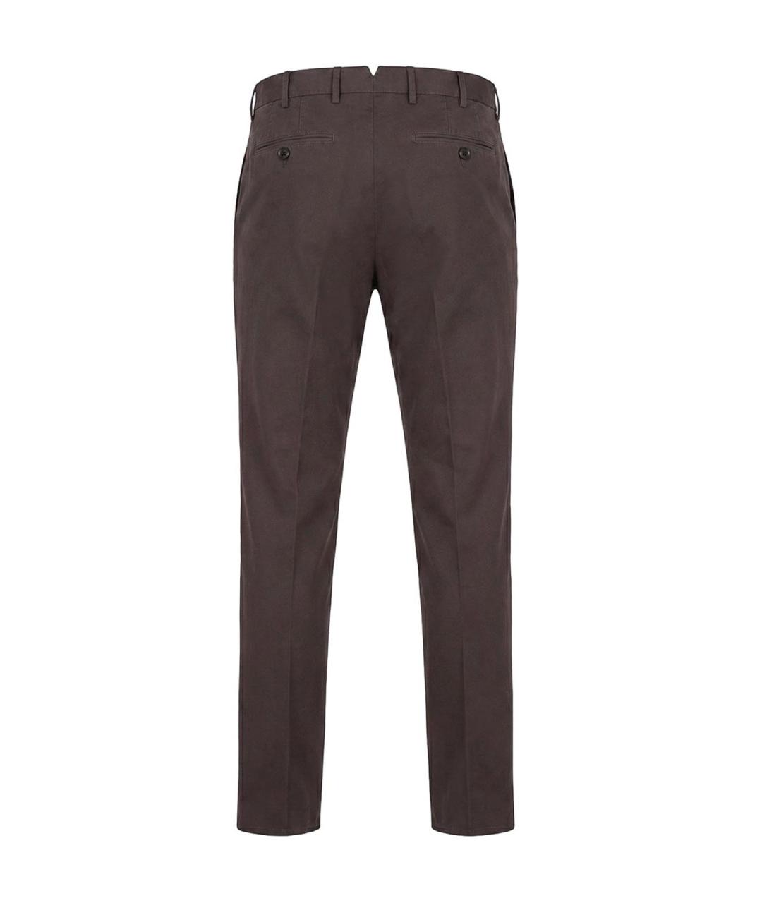 BRUNELLO CUCINELLI Коричневые хлопковые повседневные брюки, фото 2