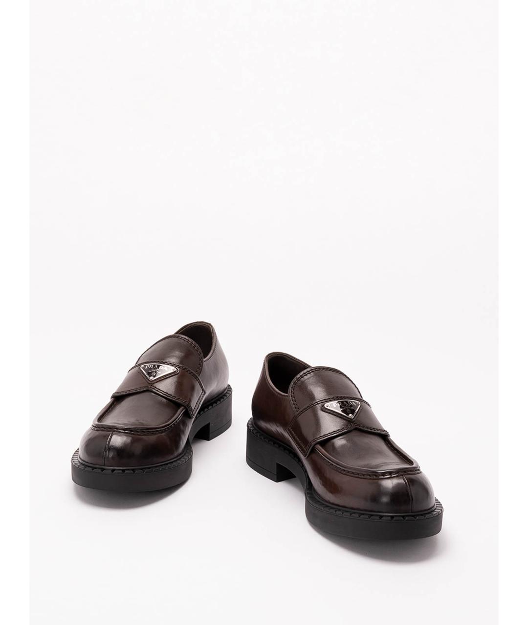 PRADA Коричневые кожаные лоферы, фото 2