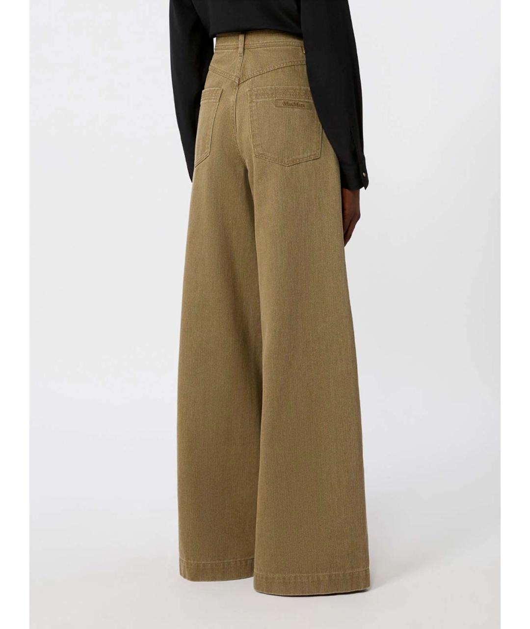 MAX MARA Коричневые хлопковые брюки широкие, фото 5