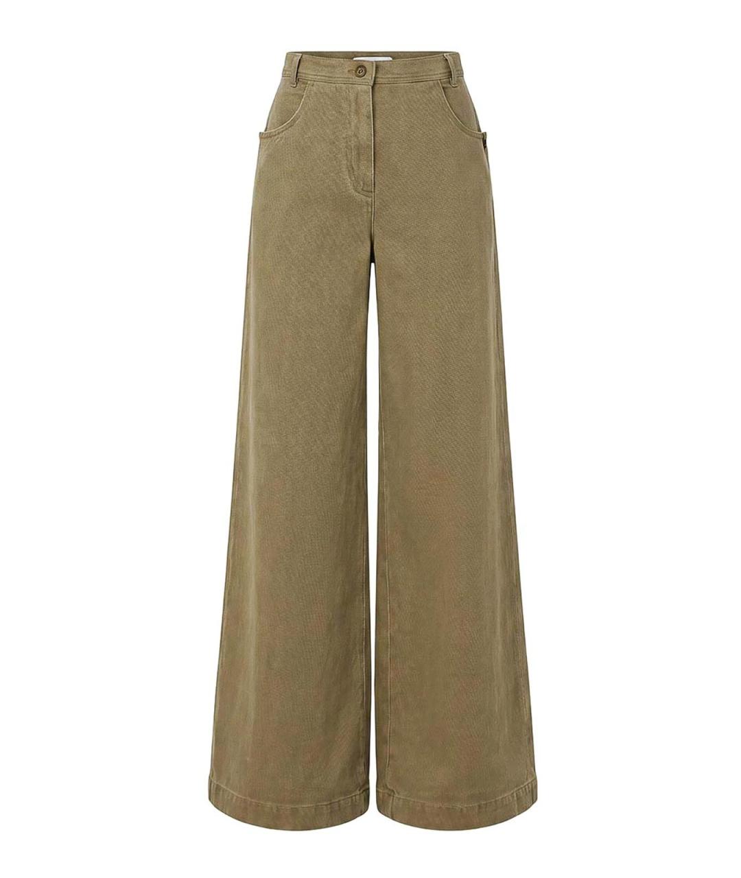 MAX MARA Коричневые хлопковые брюки широкие, фото 1