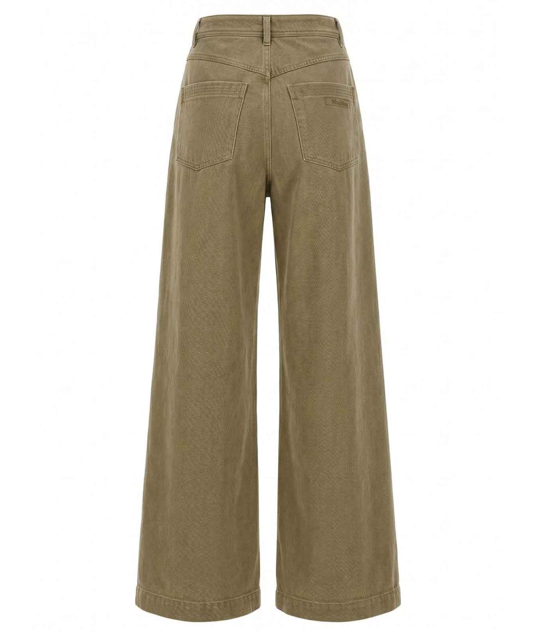 MAX MARA Коричневые хлопковые брюки широкие, фото 2