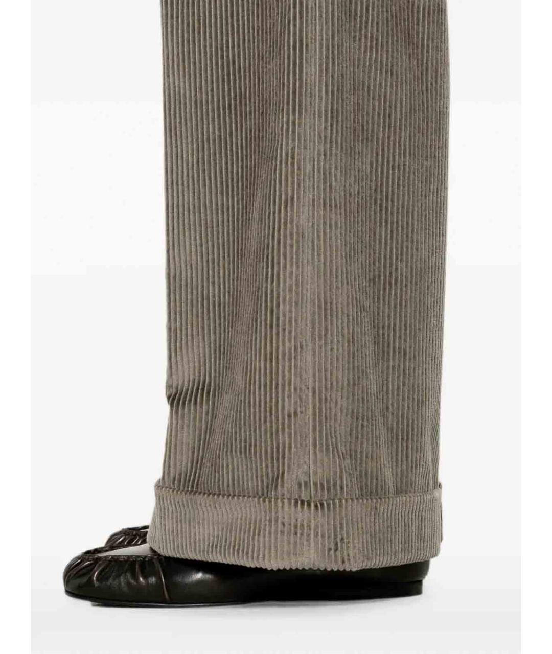 BRUNELLO CUCINELLI Серые хлопковые брюки широкие, фото 4