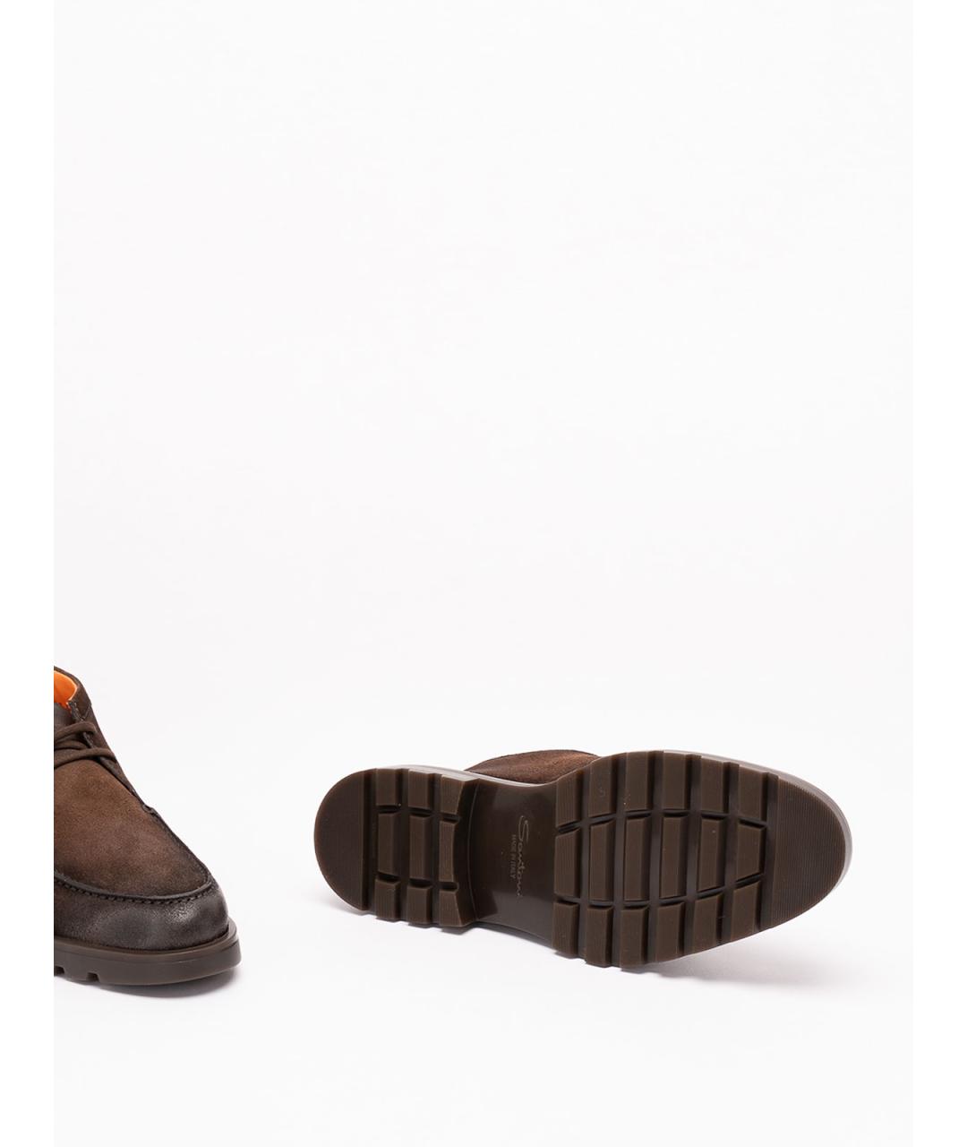 SANTONI Коричневые кожаные высокие ботинки, фото 4