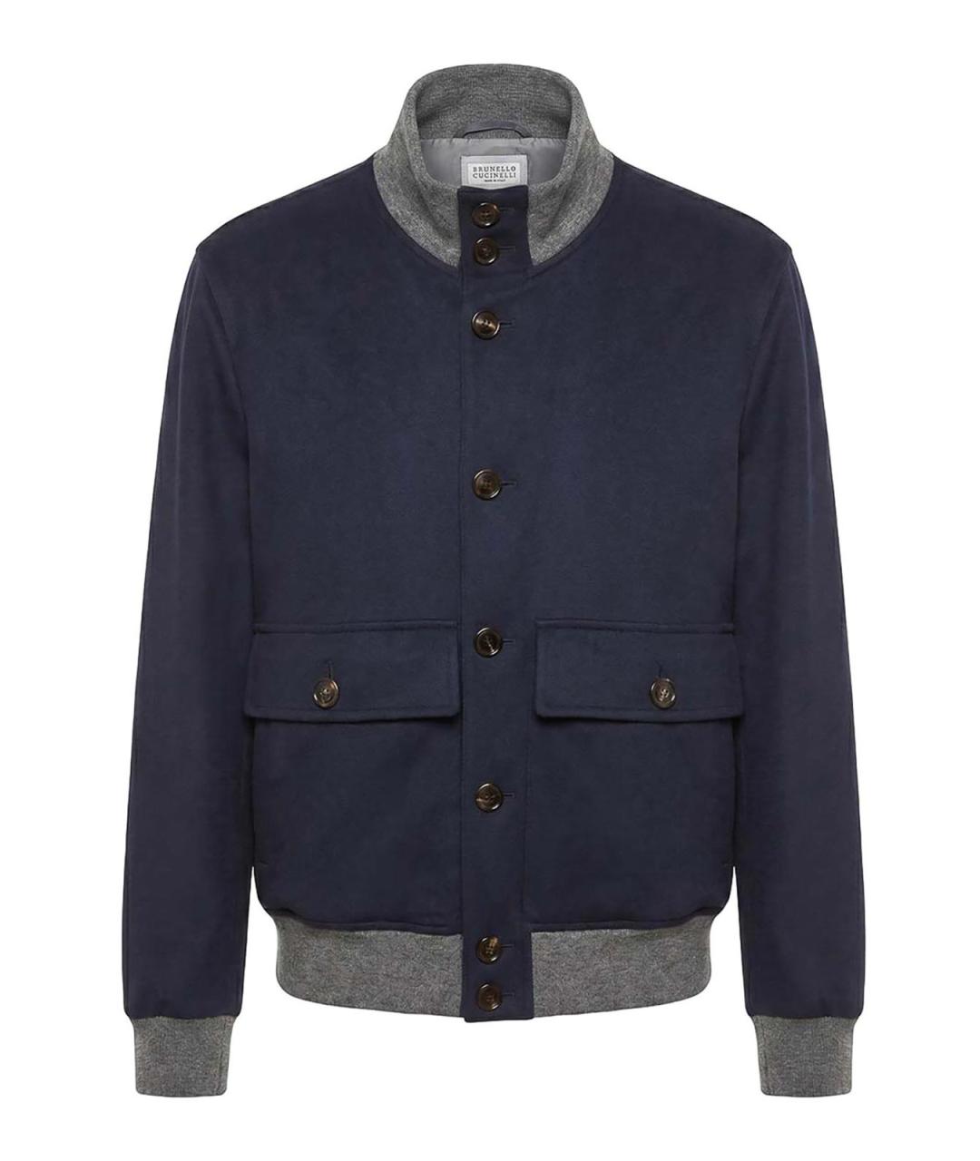 BRUNELLO CUCINELLI Темно-синяя кашемировая куртка, фото 1