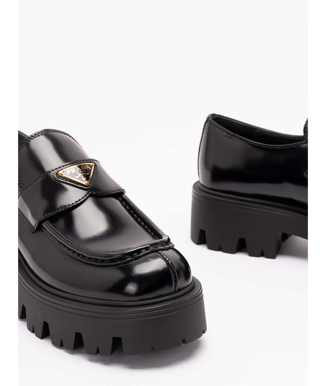PRADA Черные кожаные лоферы, фото 5
