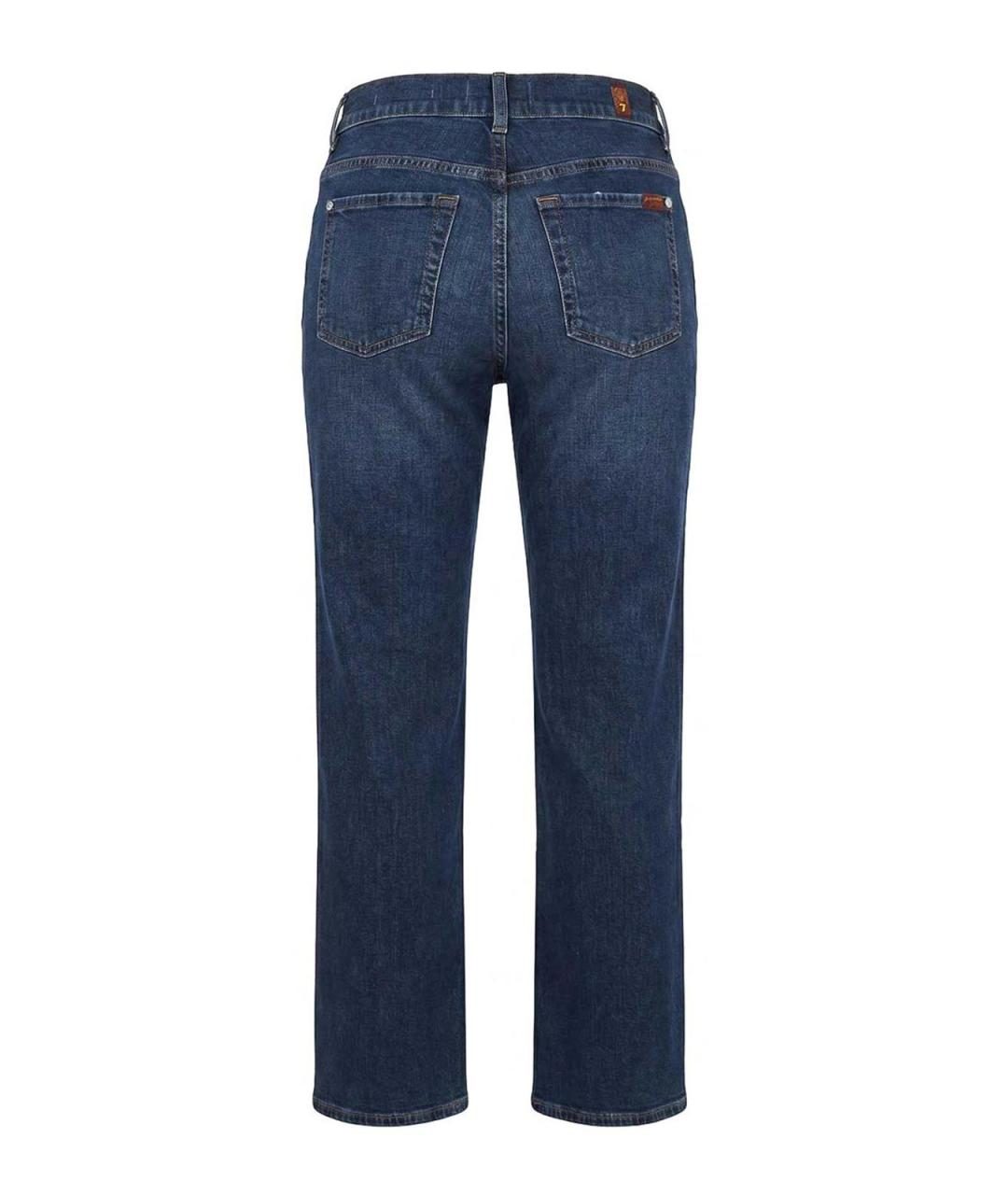 7 FOR ALL MANKIND Синие хлопковые прямые джинсы, фото 2