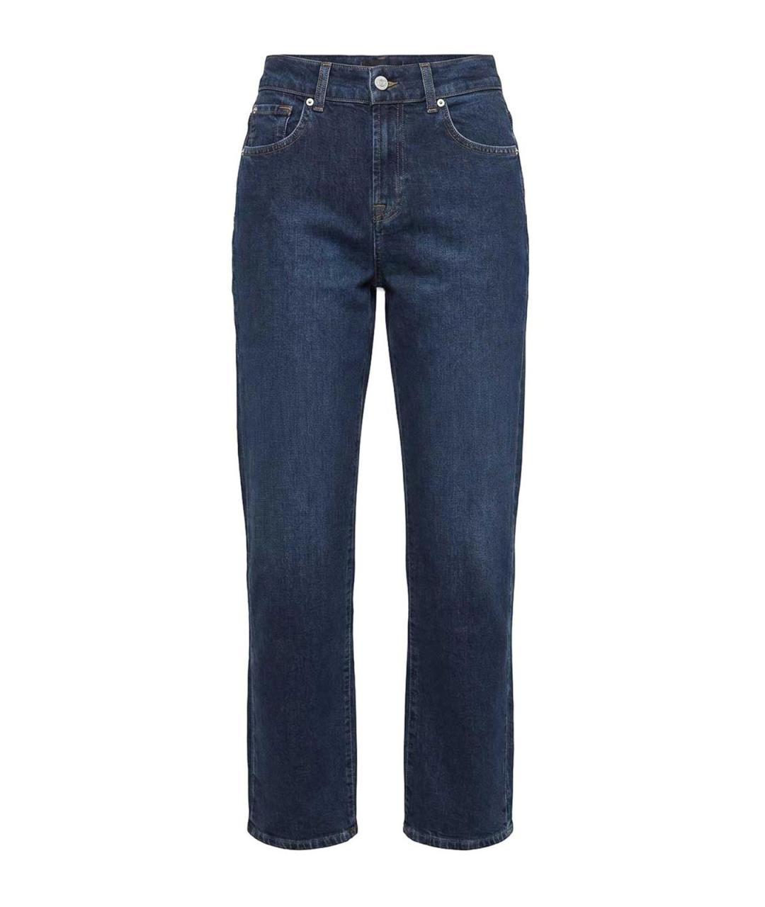 7 FOR ALL MANKIND Синие хлопковые прямые джинсы, фото 1