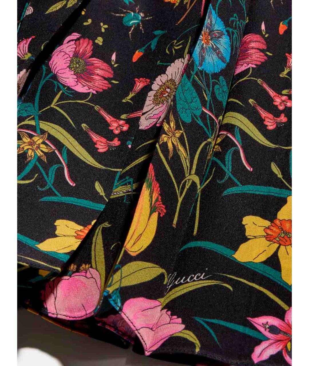 GUCCI Мульти шелковая юбка миди, фото 5