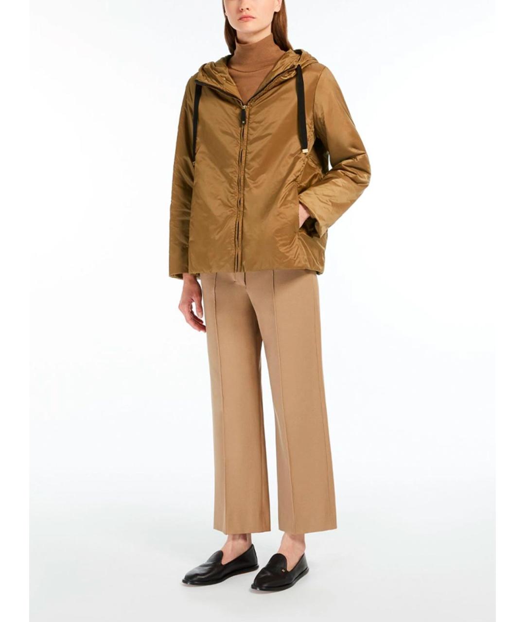 MAX MARA Коричневая полиэстеровая куртка, фото 2