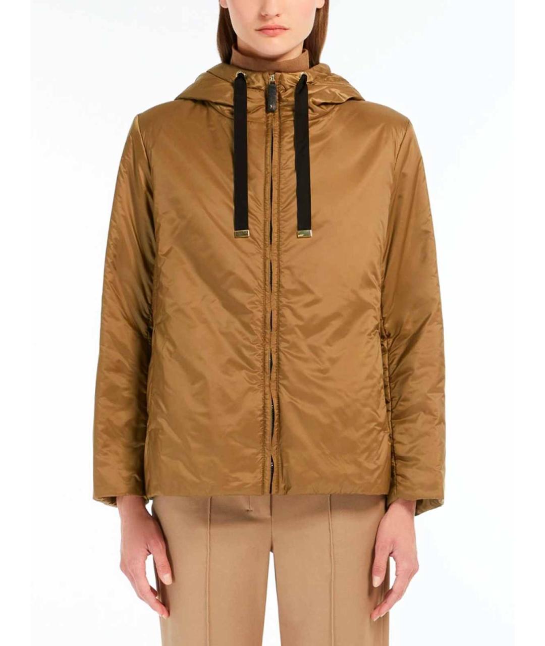 MAX MARA Коричневая полиэстеровая куртка, фото 3