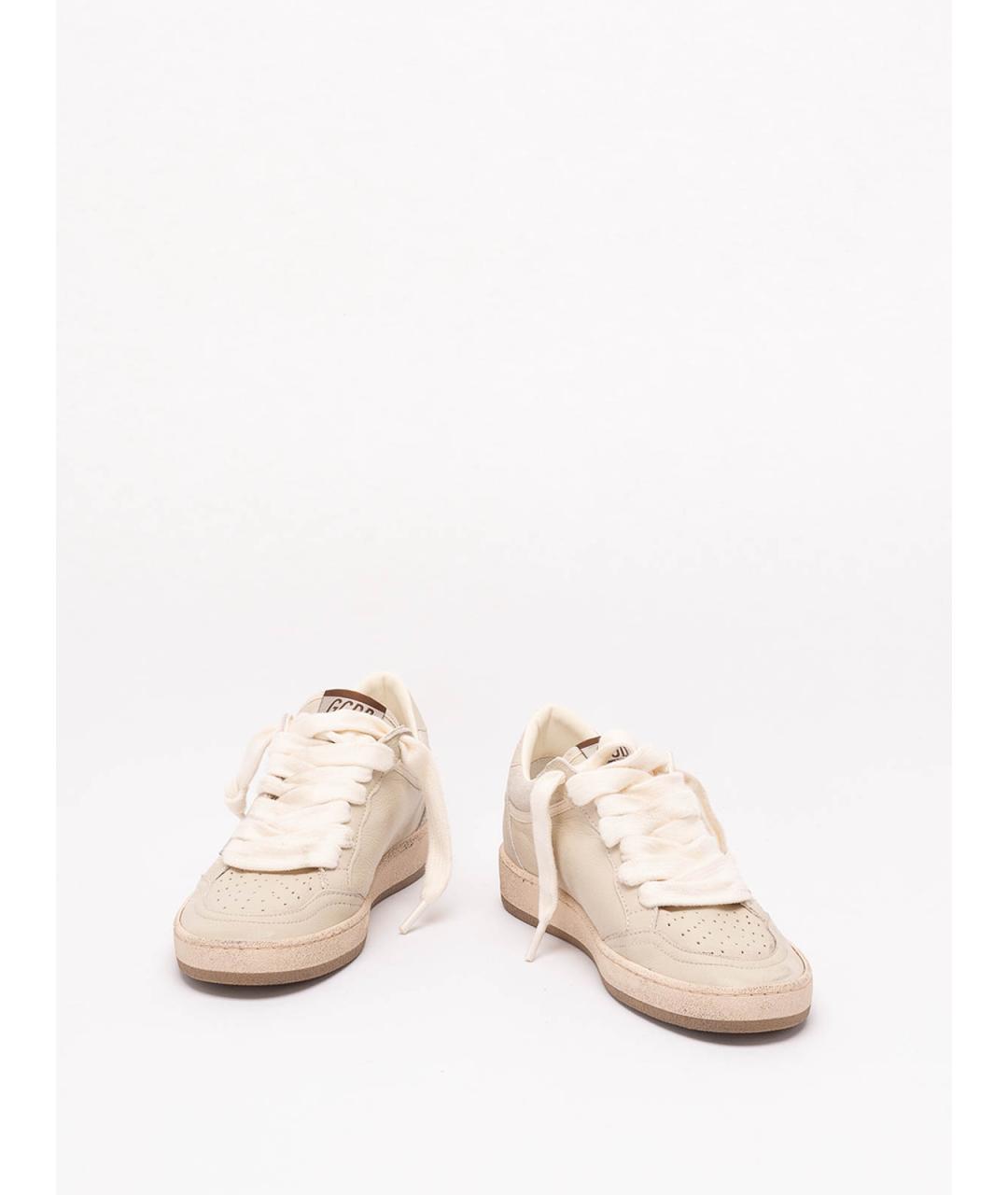 GOLDEN GOOSE Бежевые кожаные кеды, фото 2