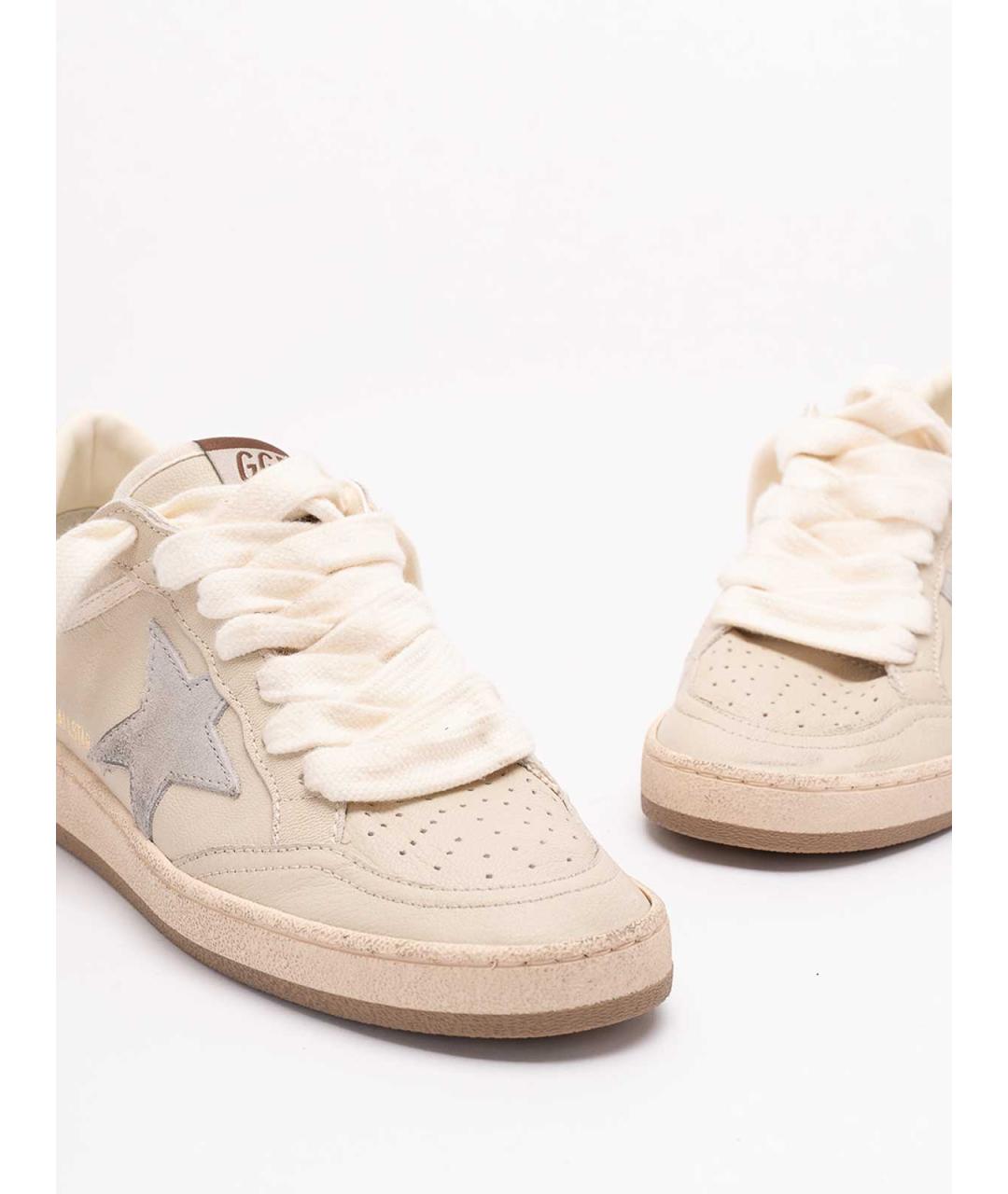 GOLDEN GOOSE Бежевые кожаные кеды, фото 5