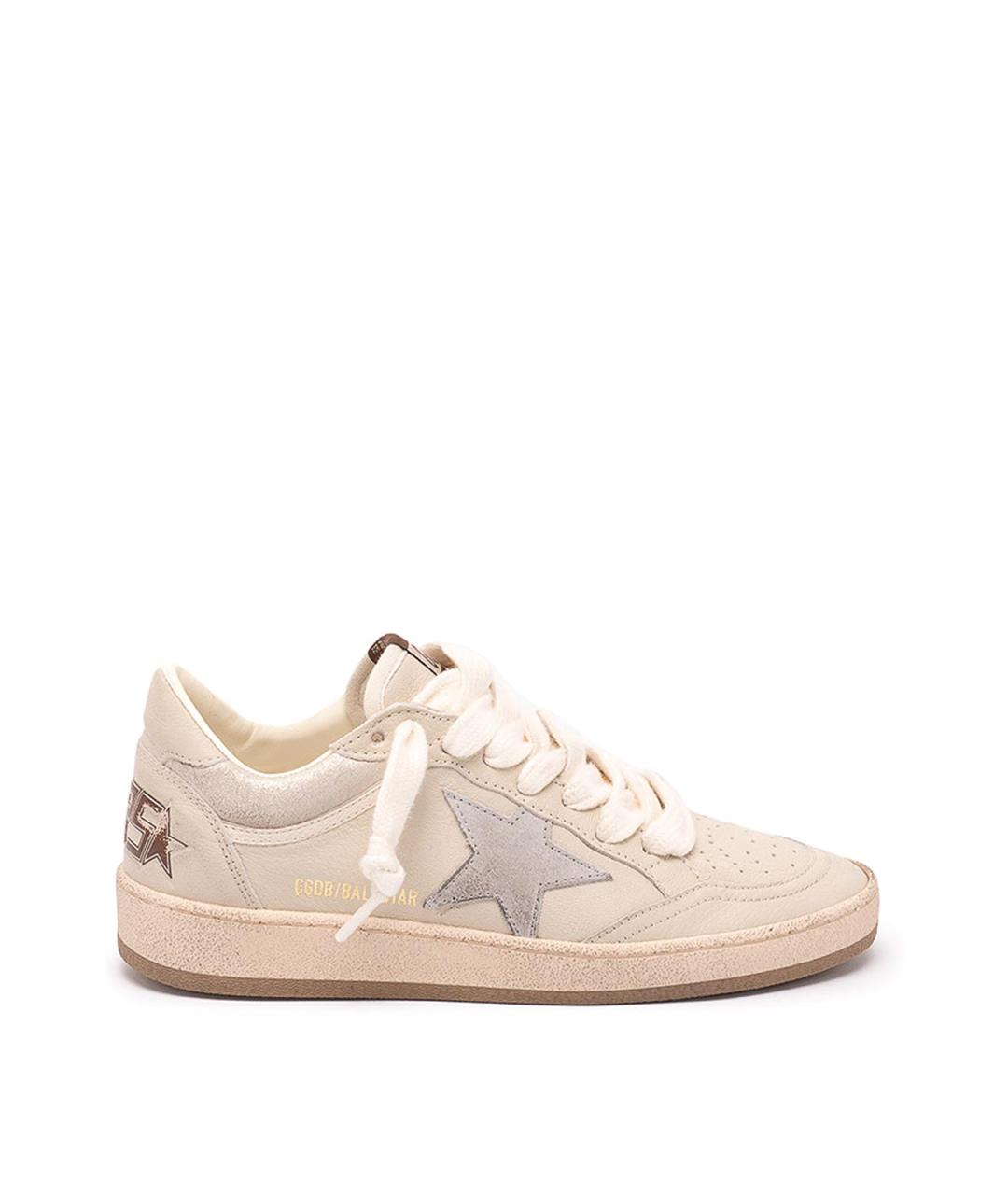 GOLDEN GOOSE Бежевые кожаные кеды, фото 1