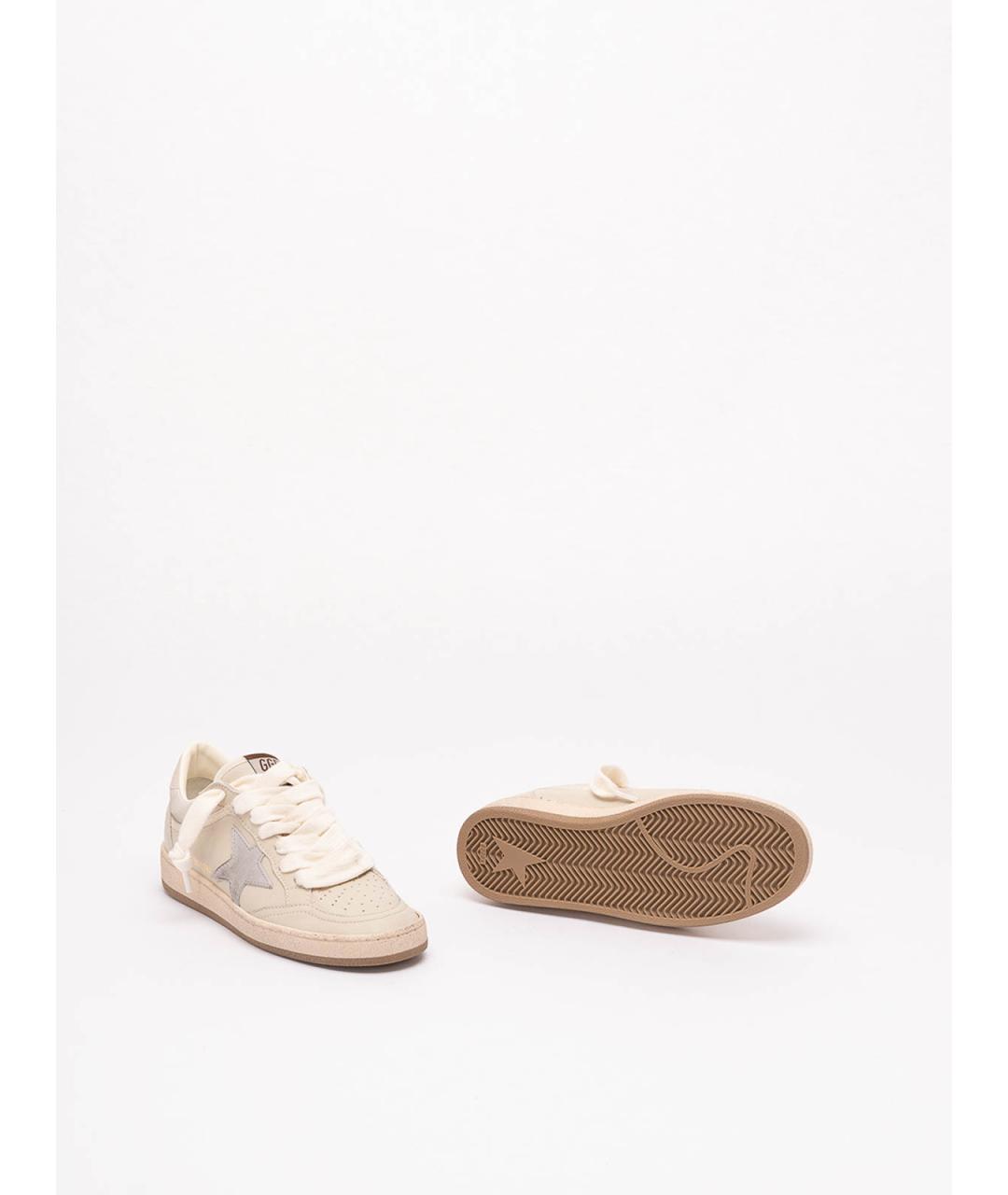 GOLDEN GOOSE Бежевые кожаные кеды, фото 4
