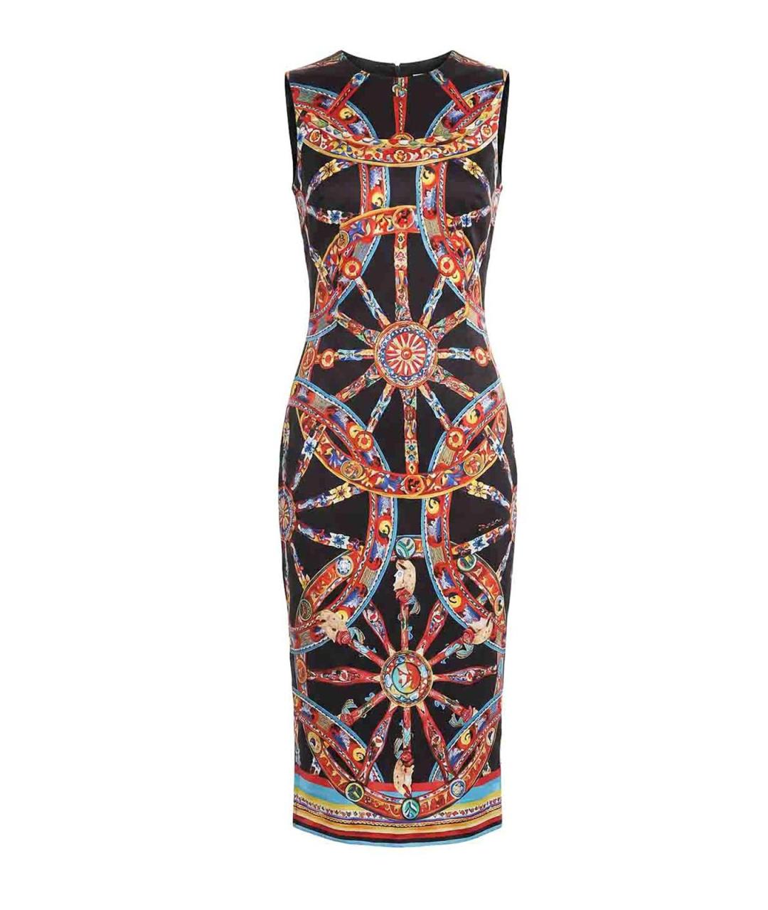 DOLCE&GABBANA Черное шелковое повседневное платье, фото 1