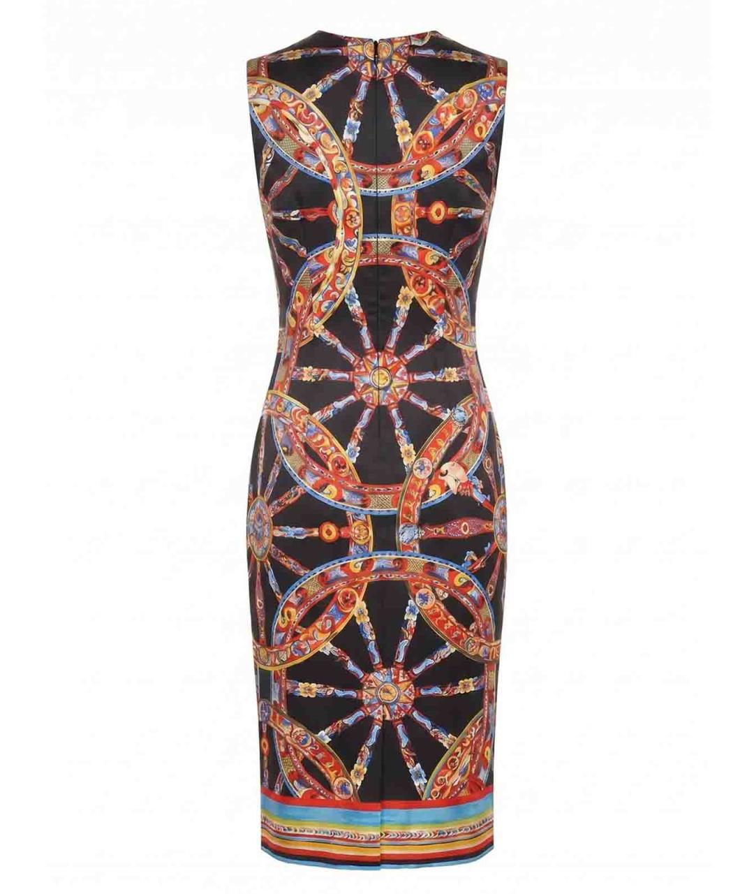 DOLCE&GABBANA Черное шелковое повседневное платье, фото 2
