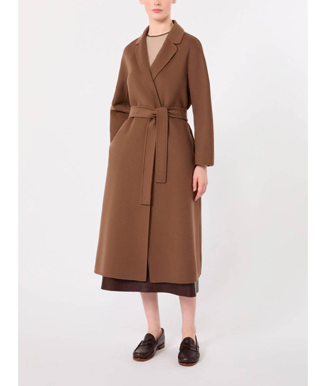 MAX MARA Коричневое шерстяное пальто, фото 4