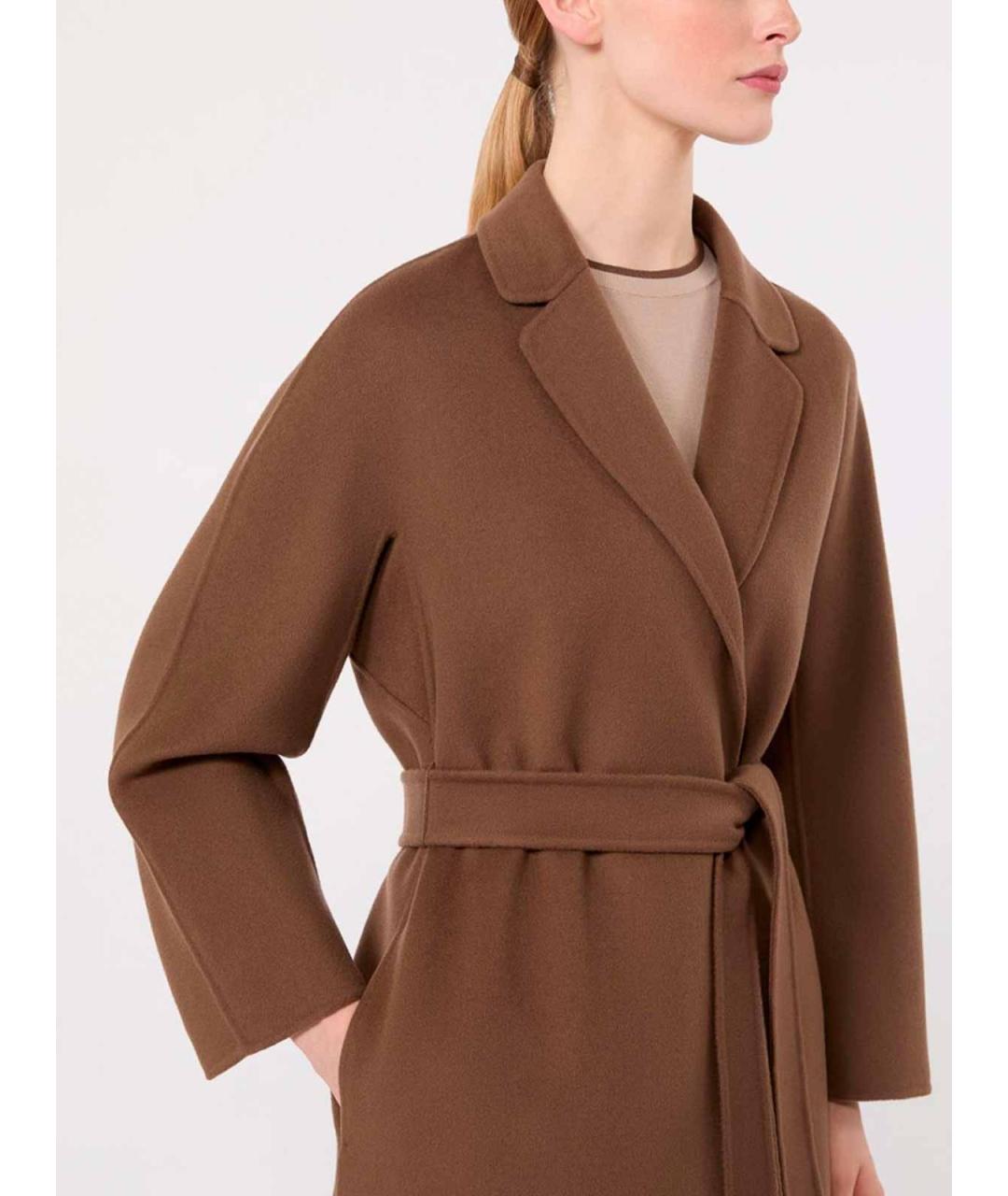 MAX MARA Коричневое шерстяное пальто, фото 6