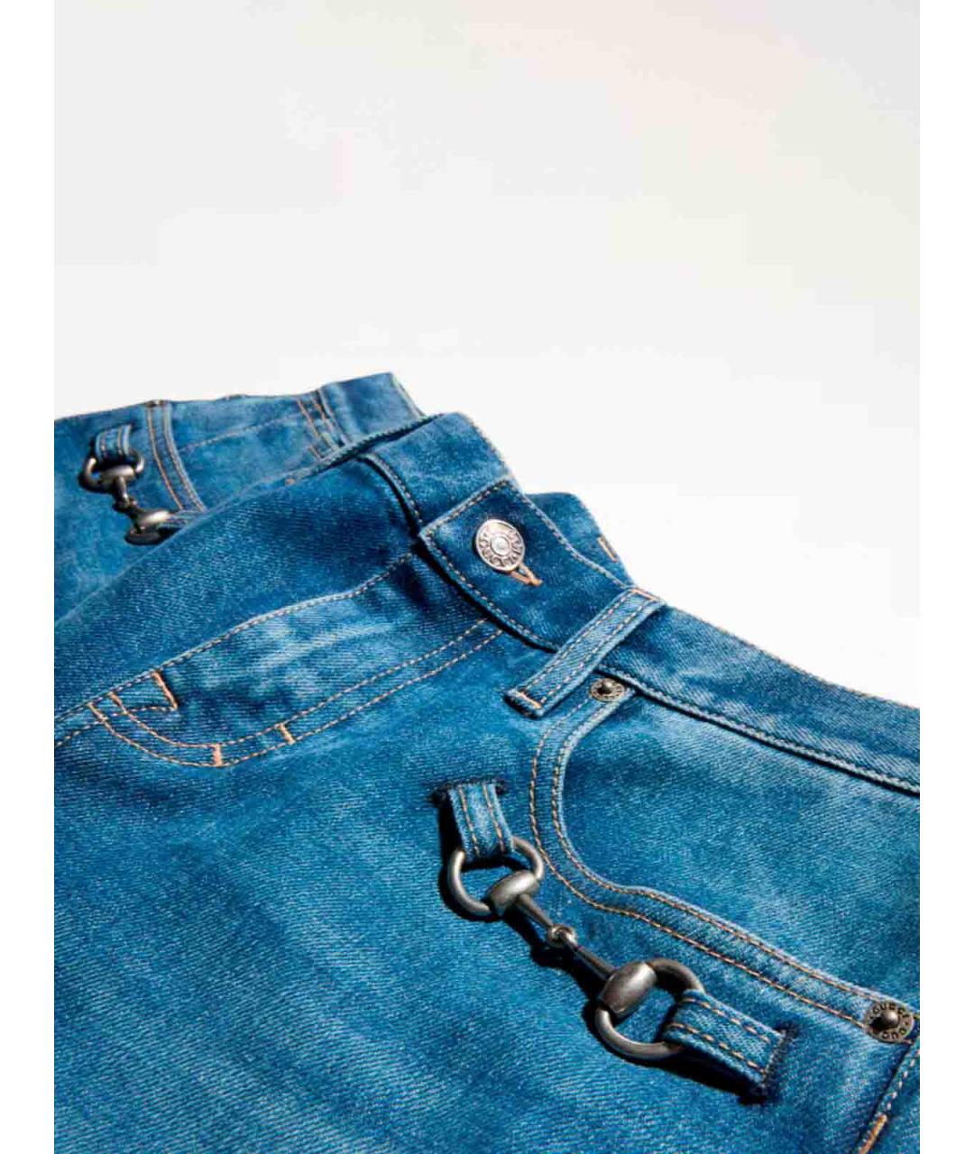 GUCCI Синие хлопковые джинсы клеш, фото 6