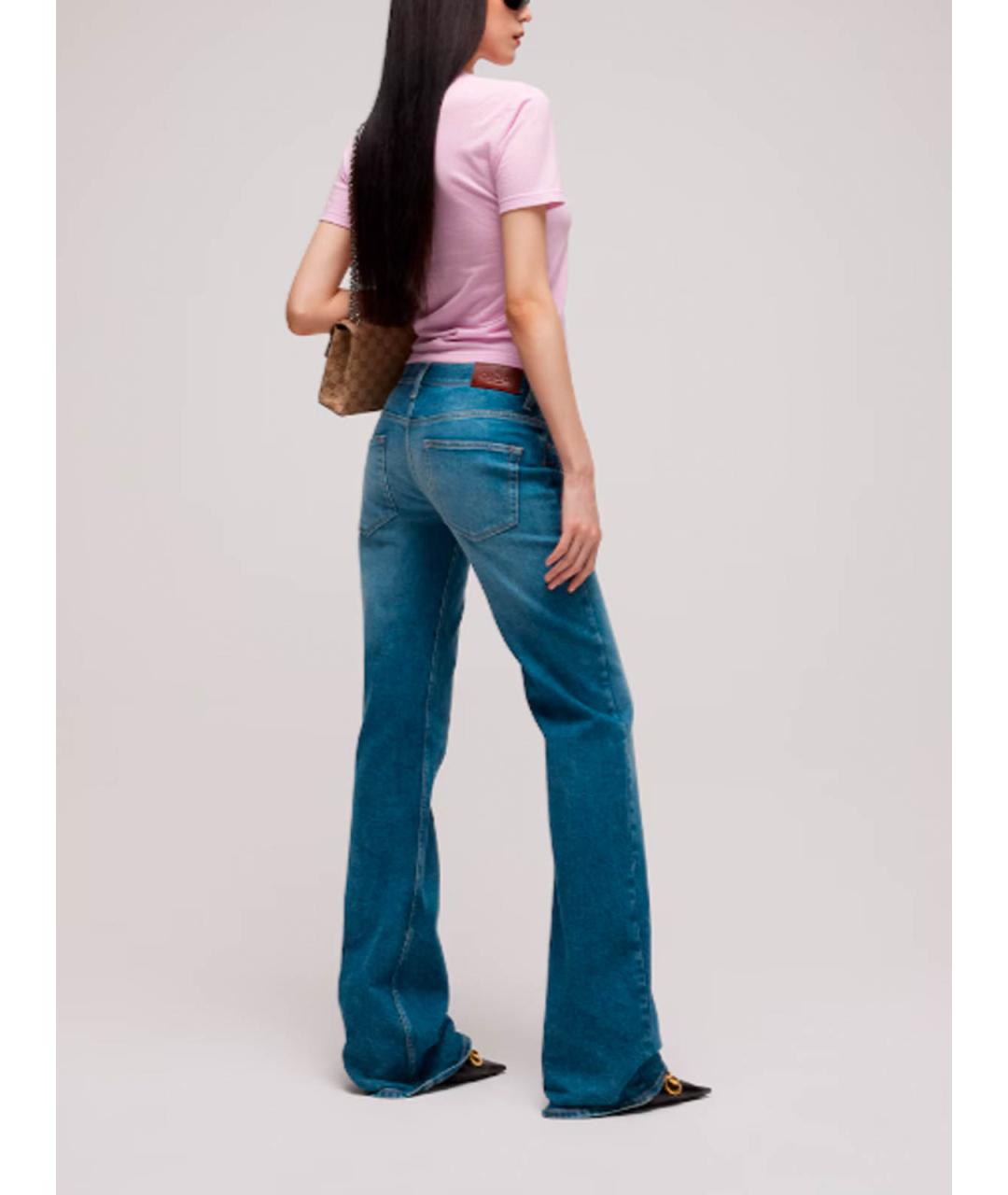 GUCCI Синие хлопковые джинсы клеш, фото 4