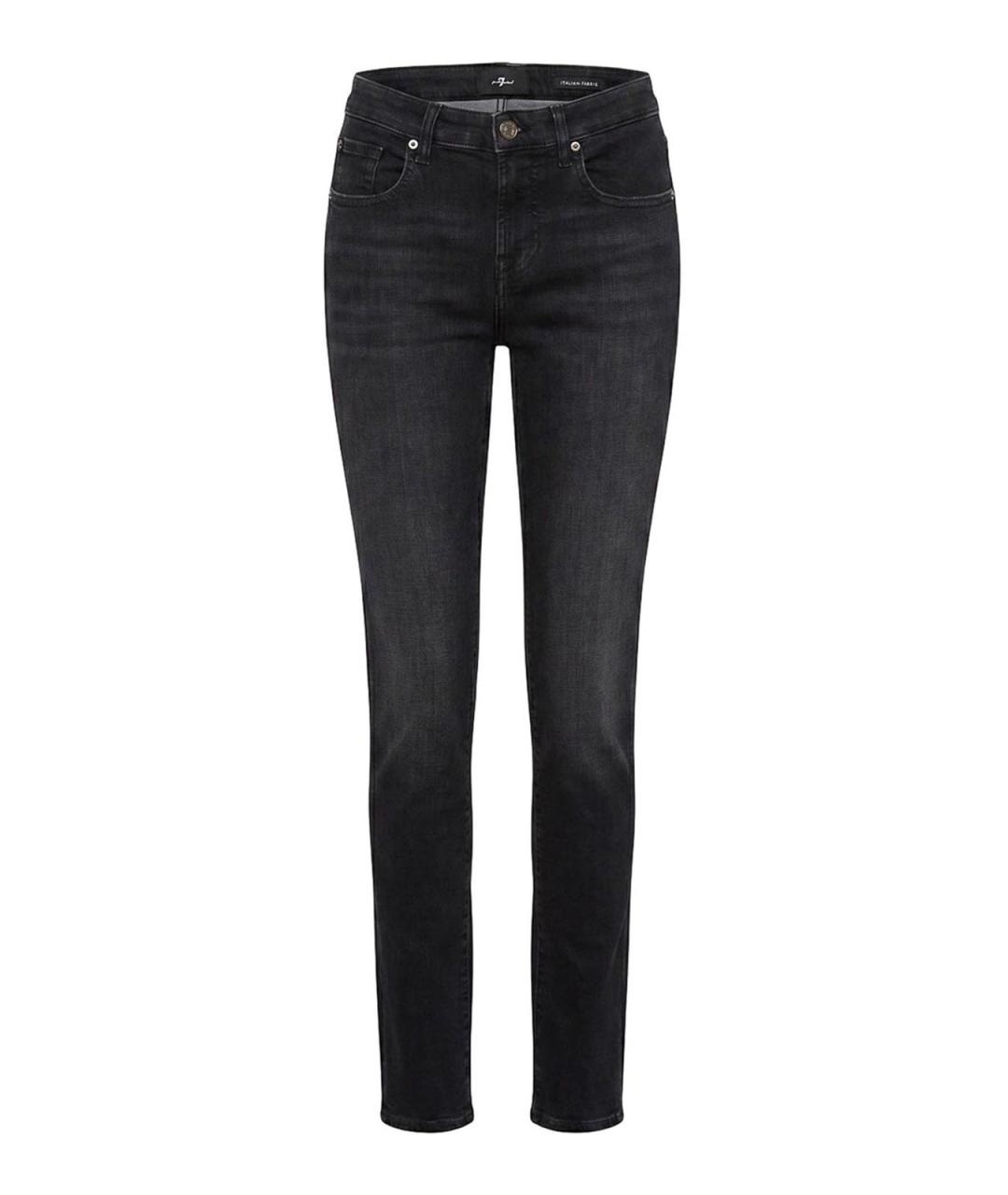 7 FOR ALL MANKIND Черные хлопковые джинсы слим, фото 1