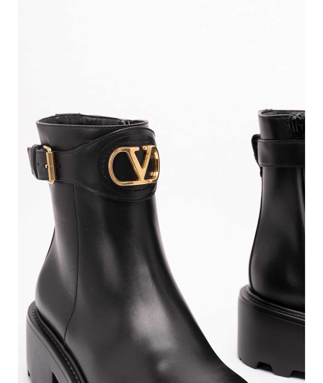 VALENTINO Черные кожаные ботинки, фото 5