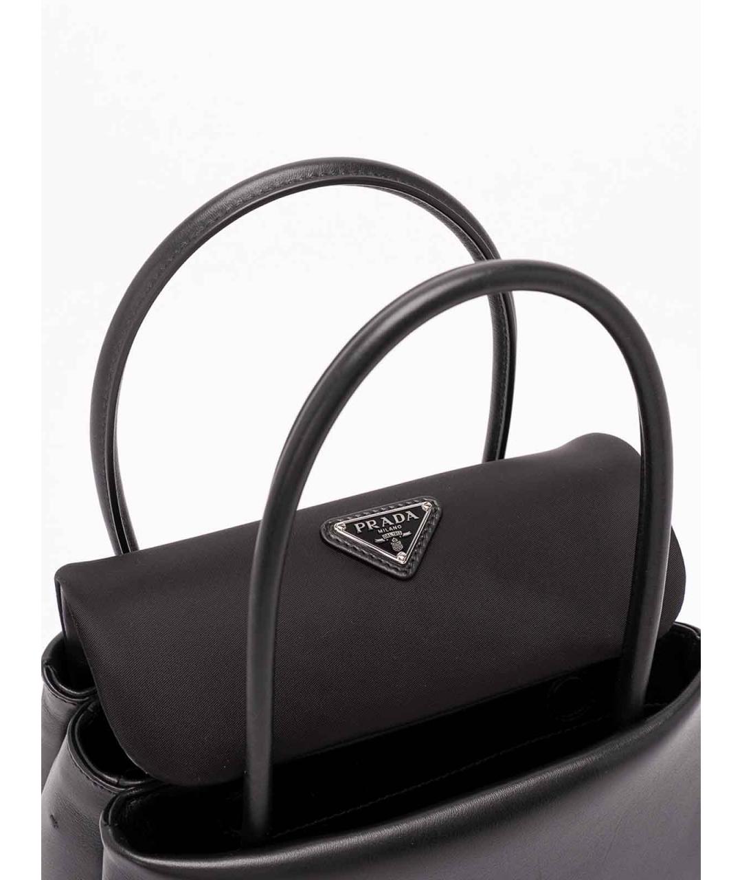 PRADA Черная кожаная сумка тоут, фото 5