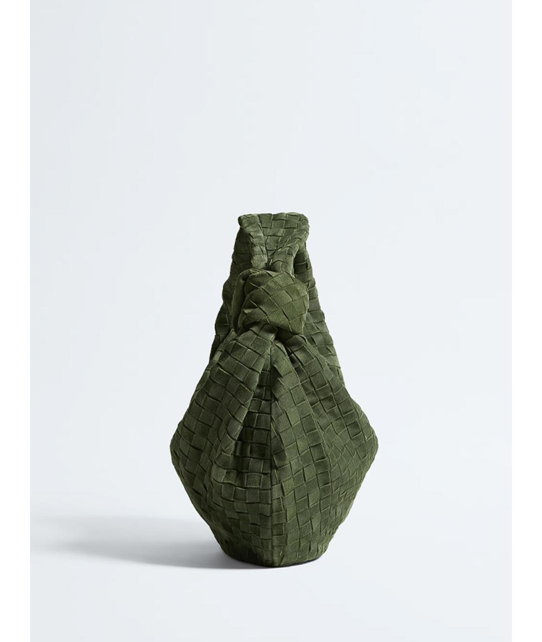 BOTTEGA VENETA Зеленая замшевая сумка через плечо, фото 2