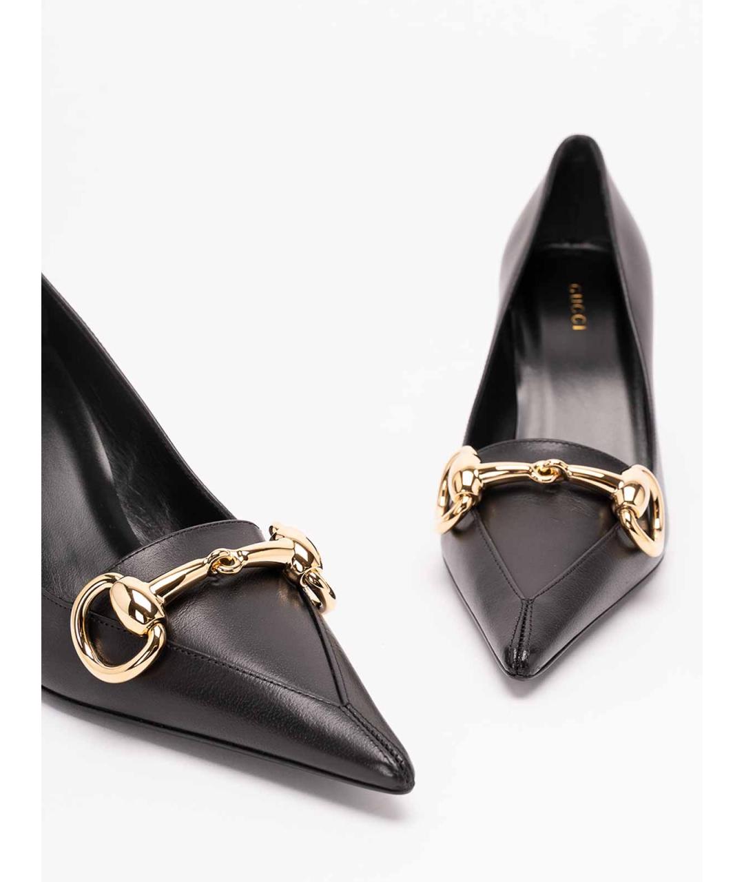 GUCCI Черные кожаные туфли, фото 5