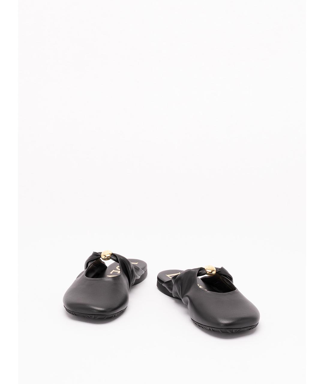 LOEWE Черные кожаные мюли, фото 2