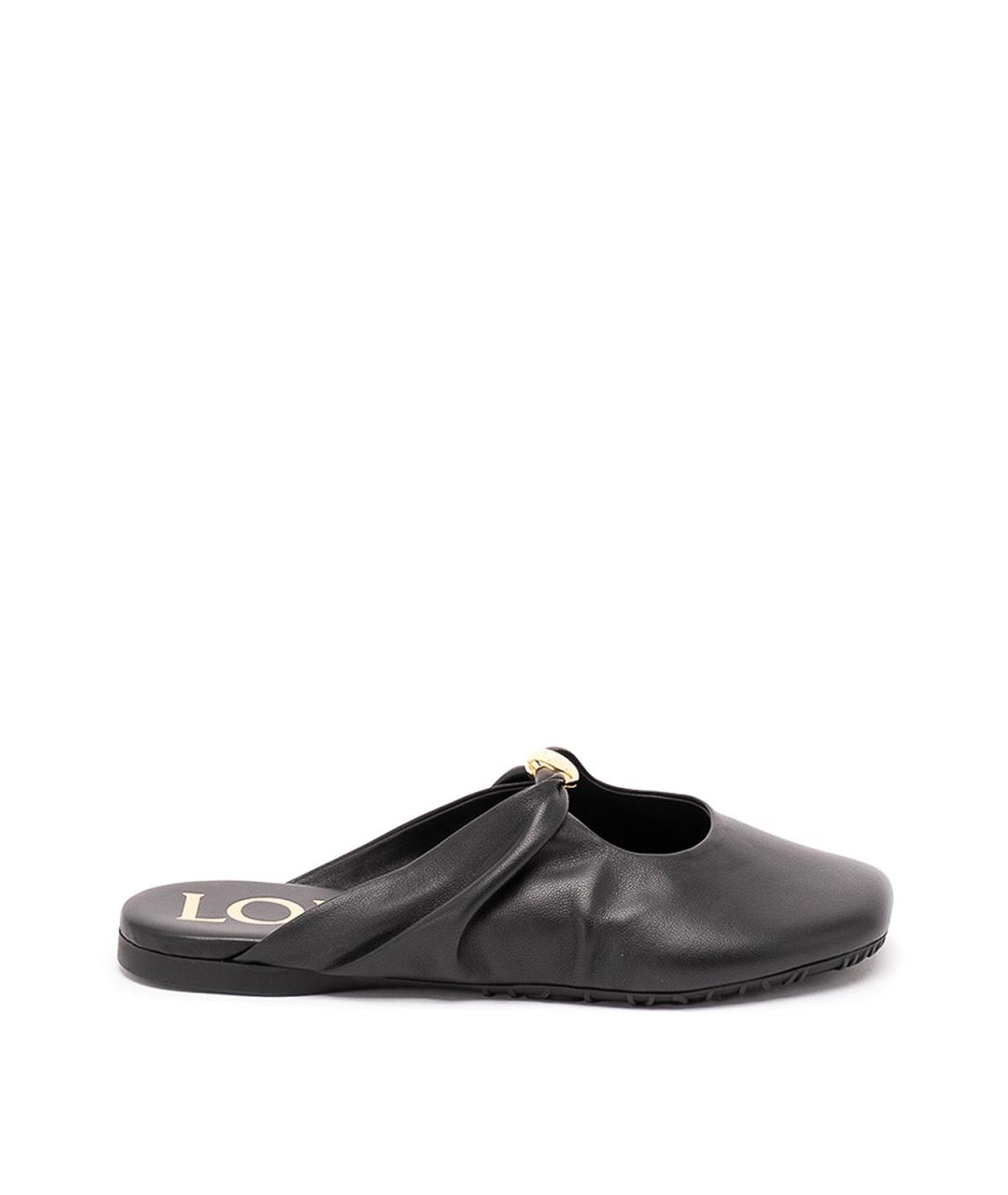 LOEWE Черные кожаные мюли, фото 1