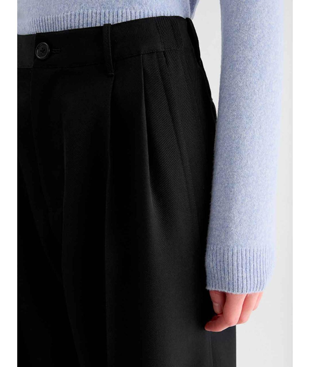 JIL SANDER Черные шерстяные брюки широкие, фото 7